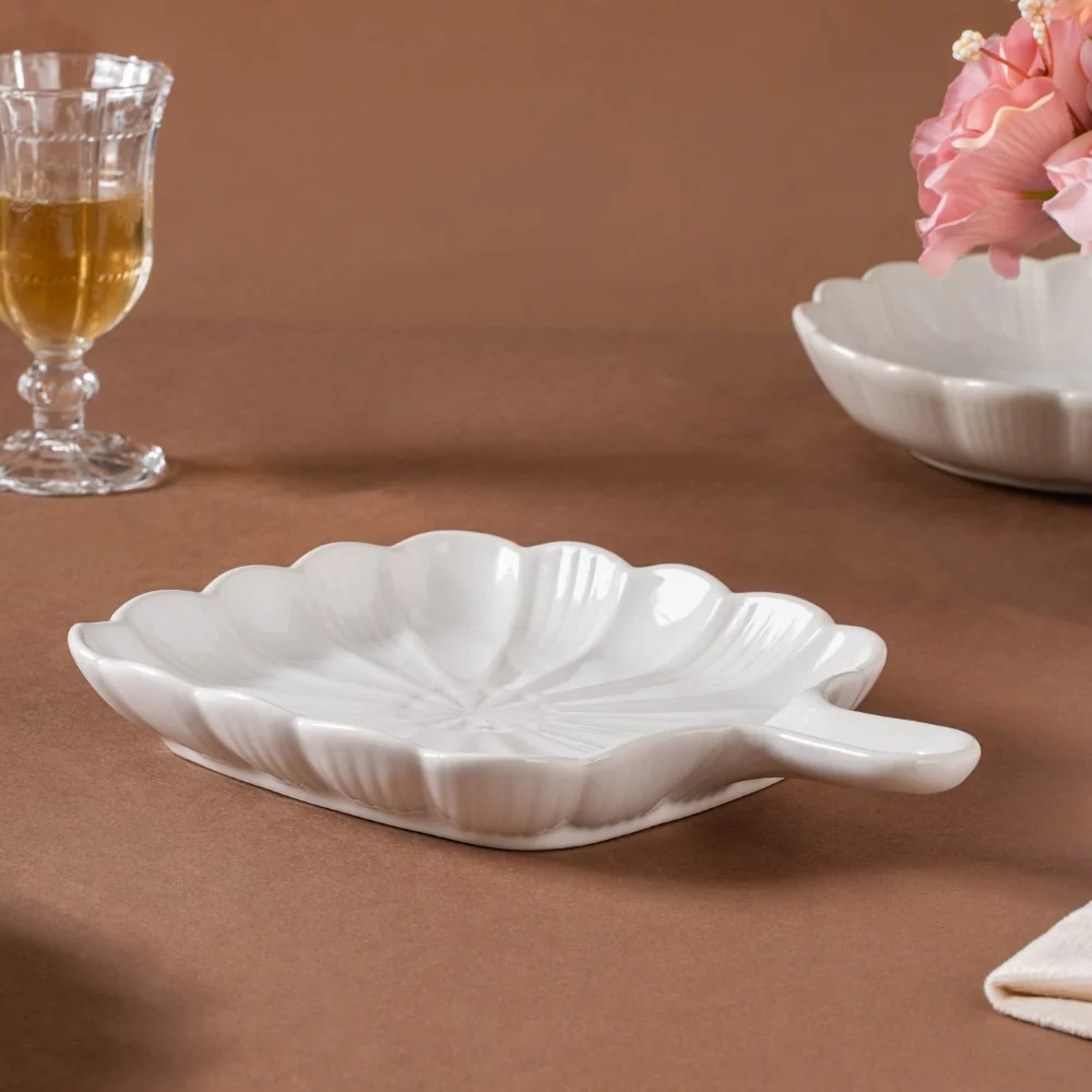 Ocean Square Plate with Handle White - Image 4