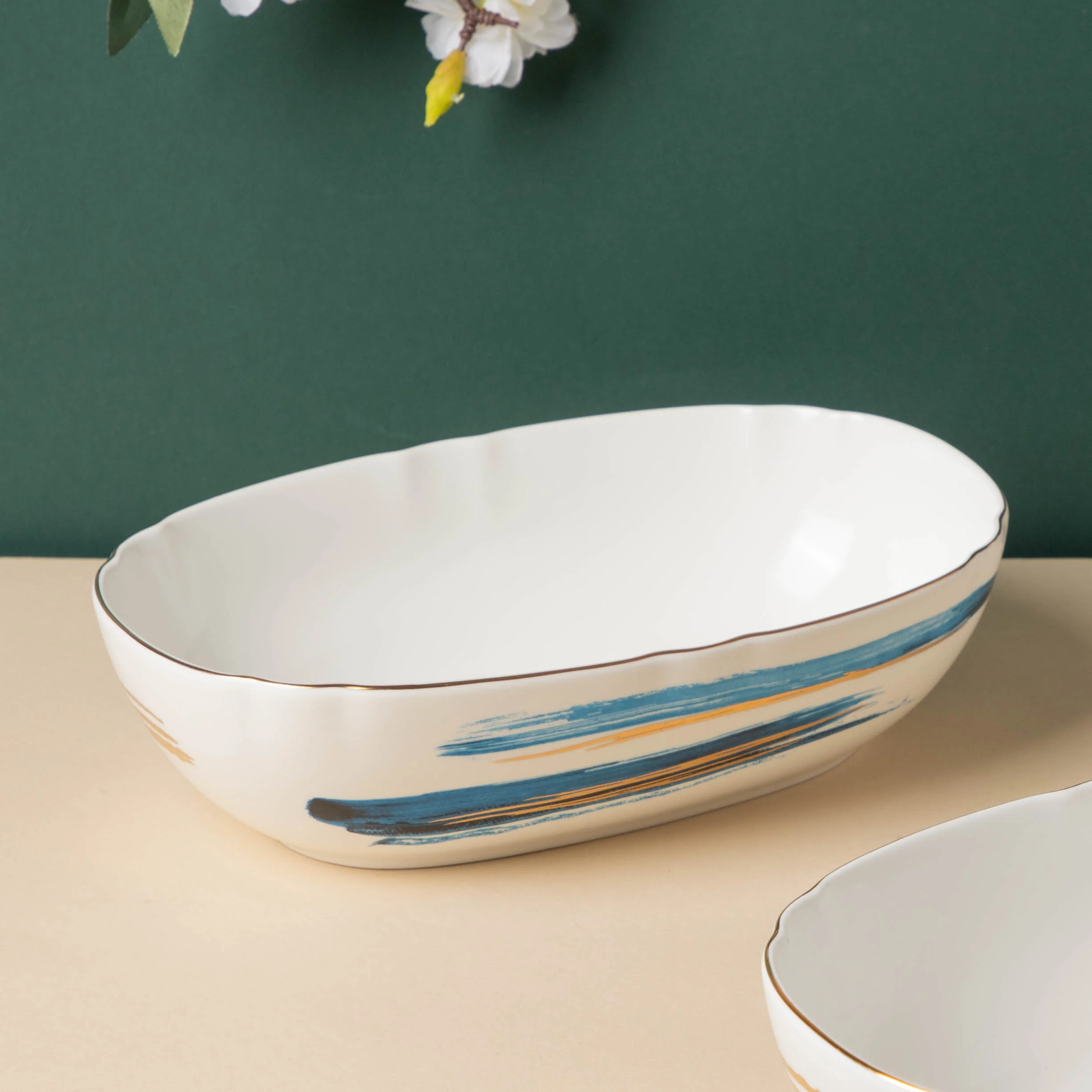 Oceanic Calm Blue Serving Bowl 10 Inch
