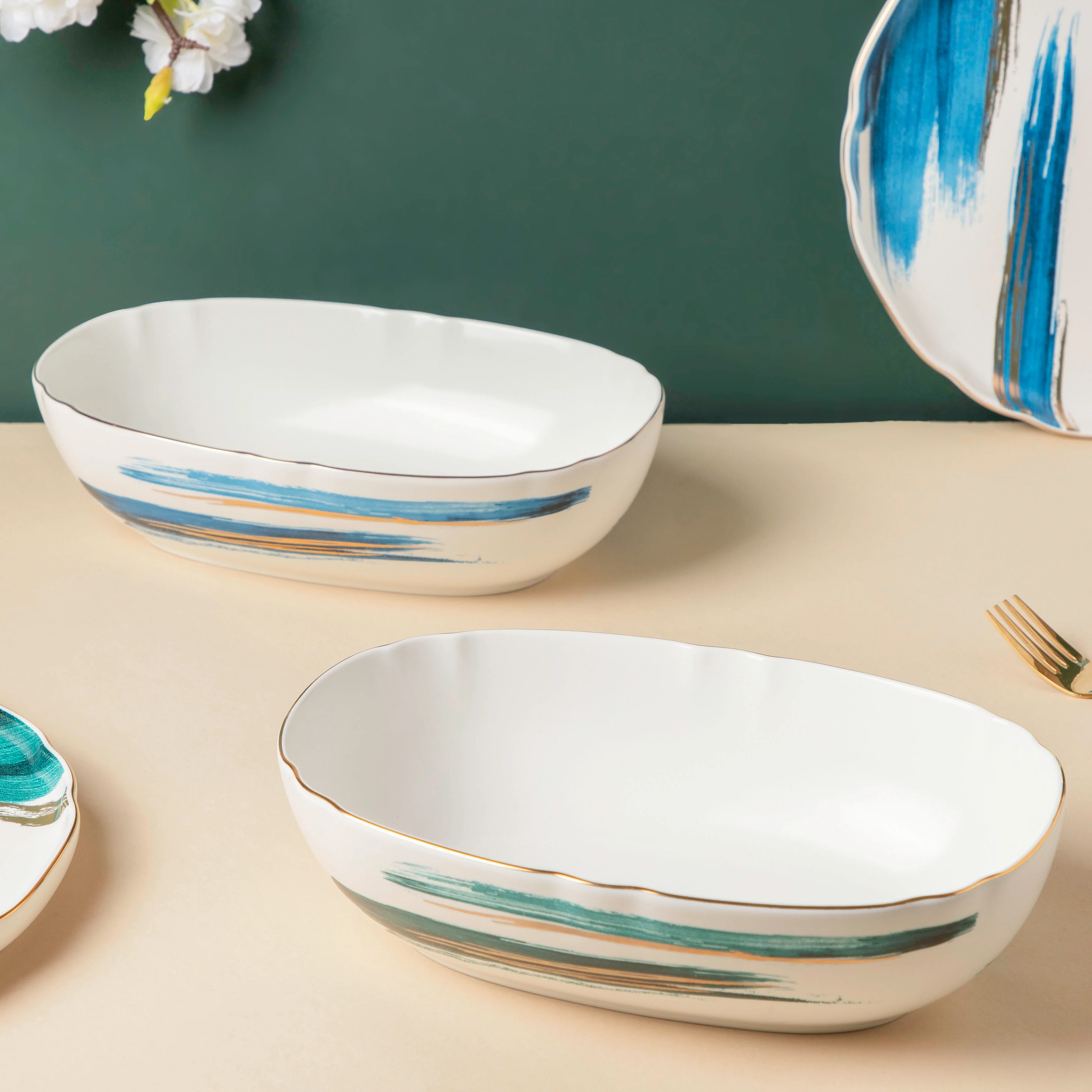 Oceanic Calm Blue Serving Bowl 10 Inch - Image 6