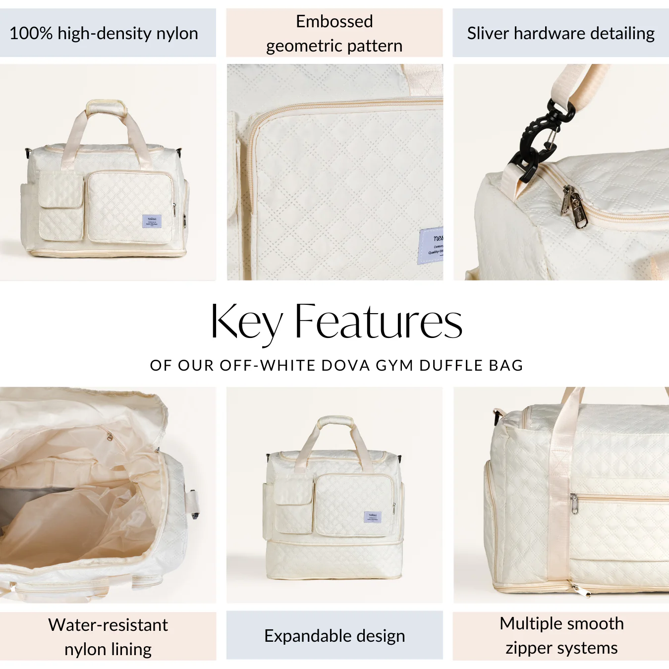 Off-White Dova Adjustable Gym Duffle Bag - Image 5