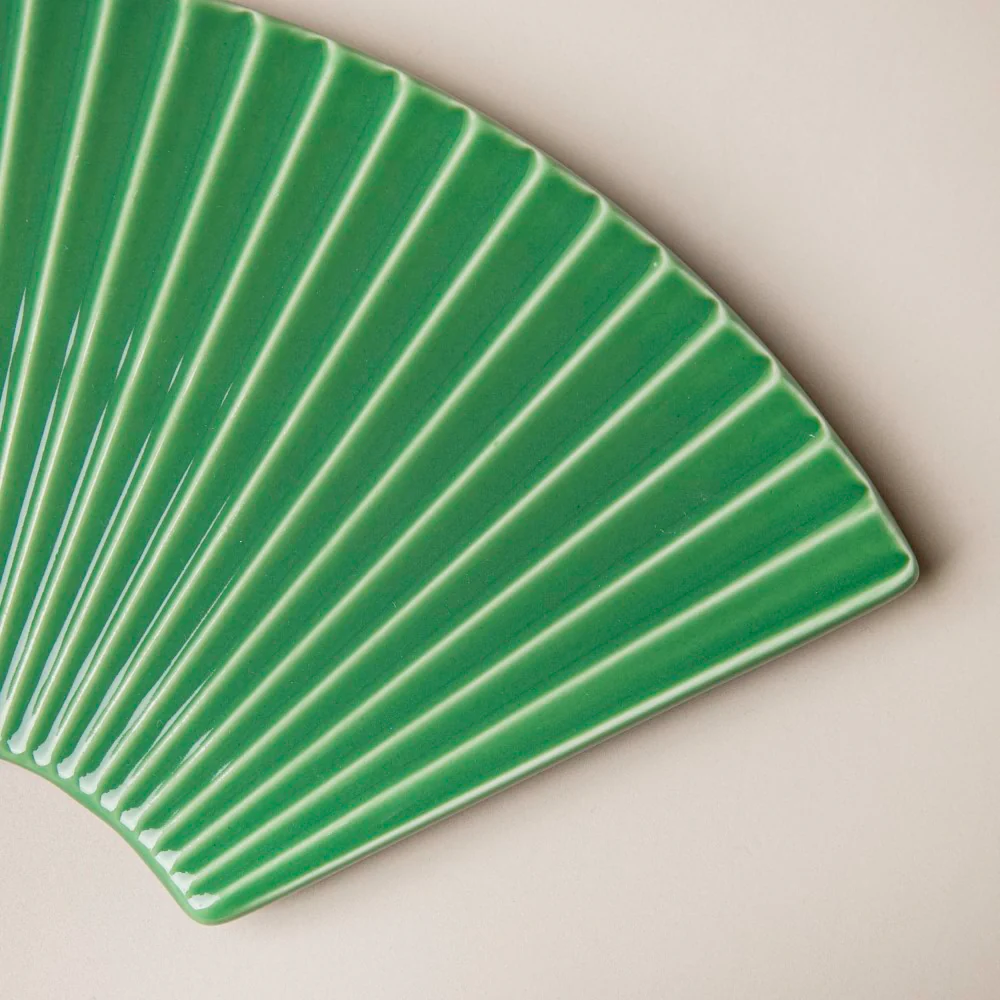 Ogi Fan Ceramic Platter Green - Image 5