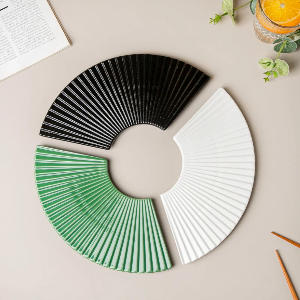 Ogi Fan Ceramic Platter Green - Image 6