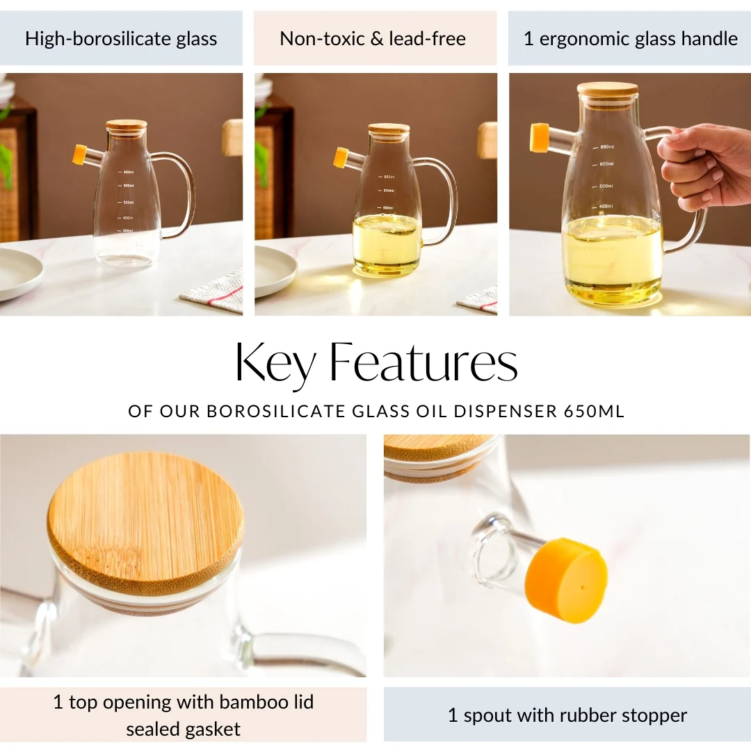 Glass Oil Dispenser 650ml - Image 5