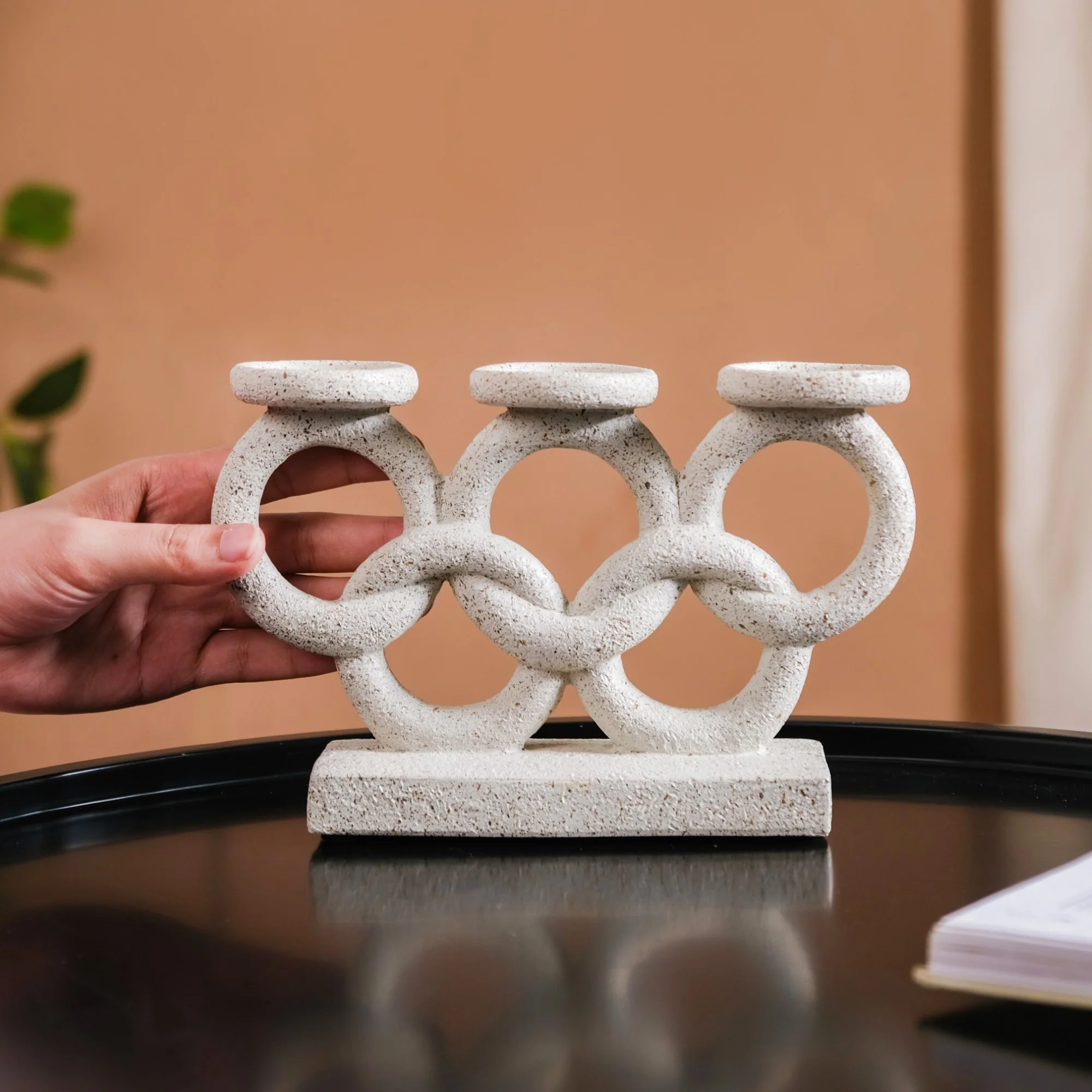 Olympic Rings Sculpture Candle Stand - Image 2
