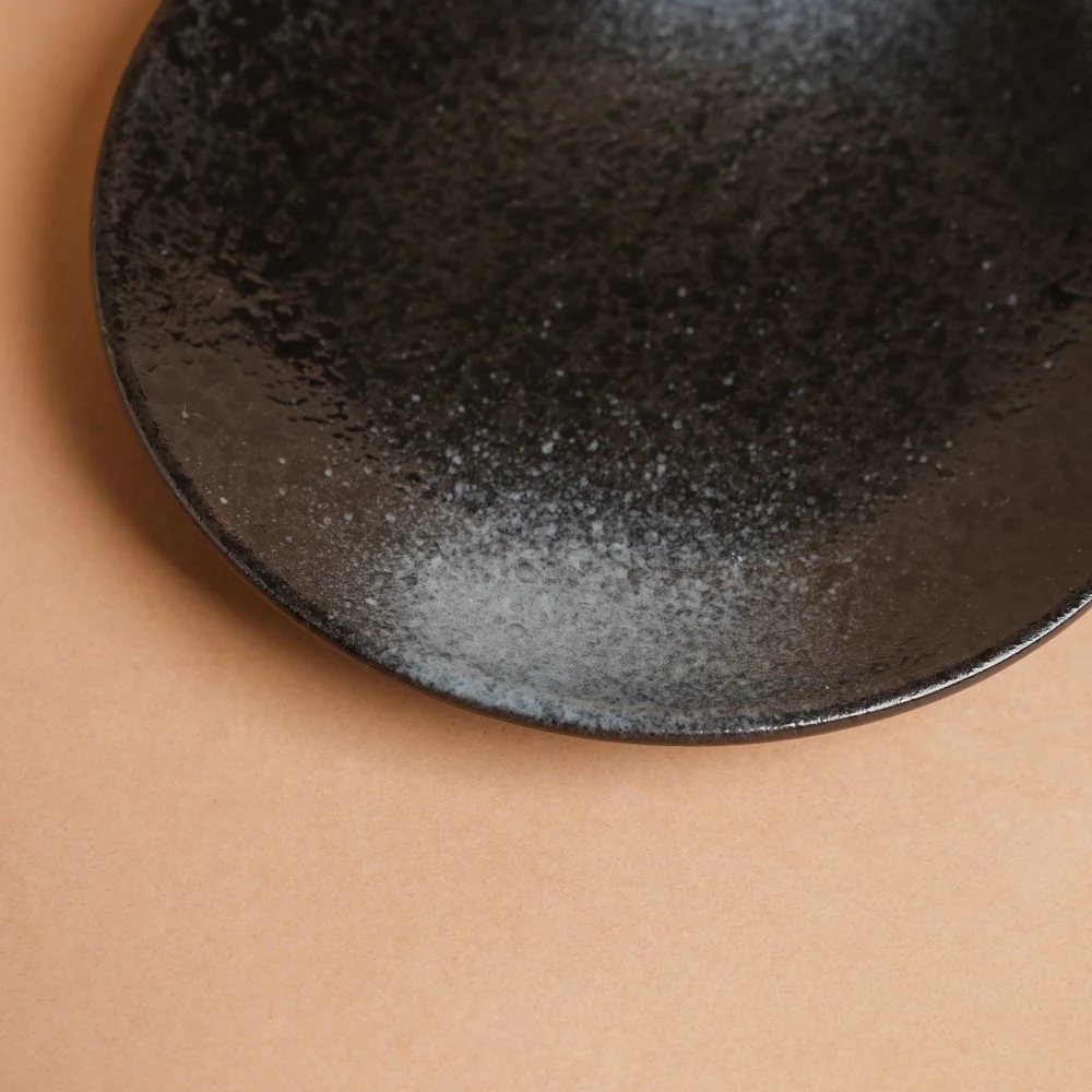 Onyx Finish Stoneware Dessert Plate Black 6 inch - Image 7