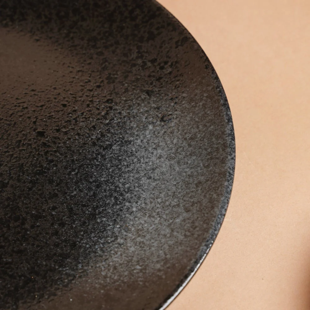 Onyx Finish Stoneware Dinner Plate Black 9.8 Inch - Image 8