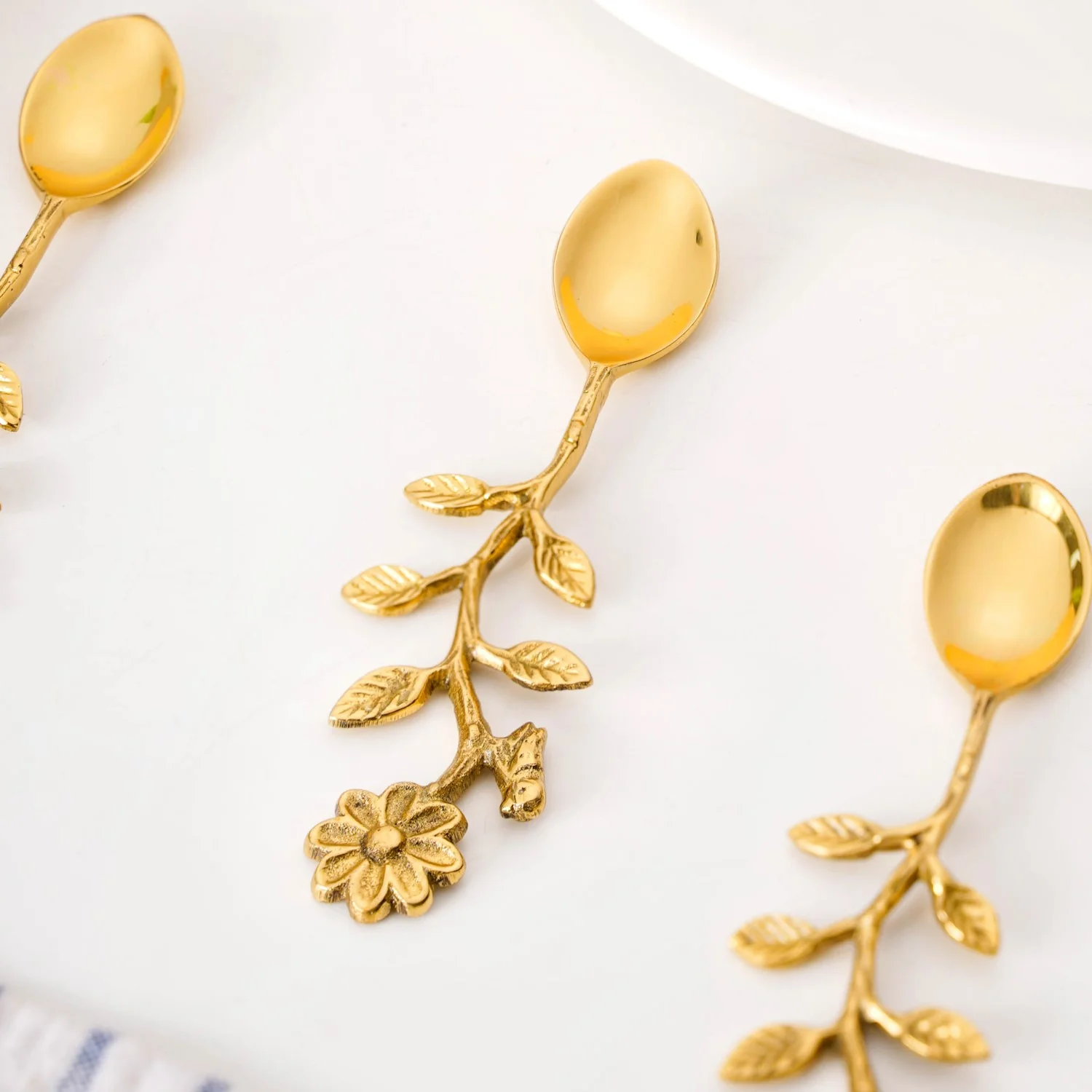 Opulent Gold Floral Dessert Spoon Set Of 4 - Image 6
