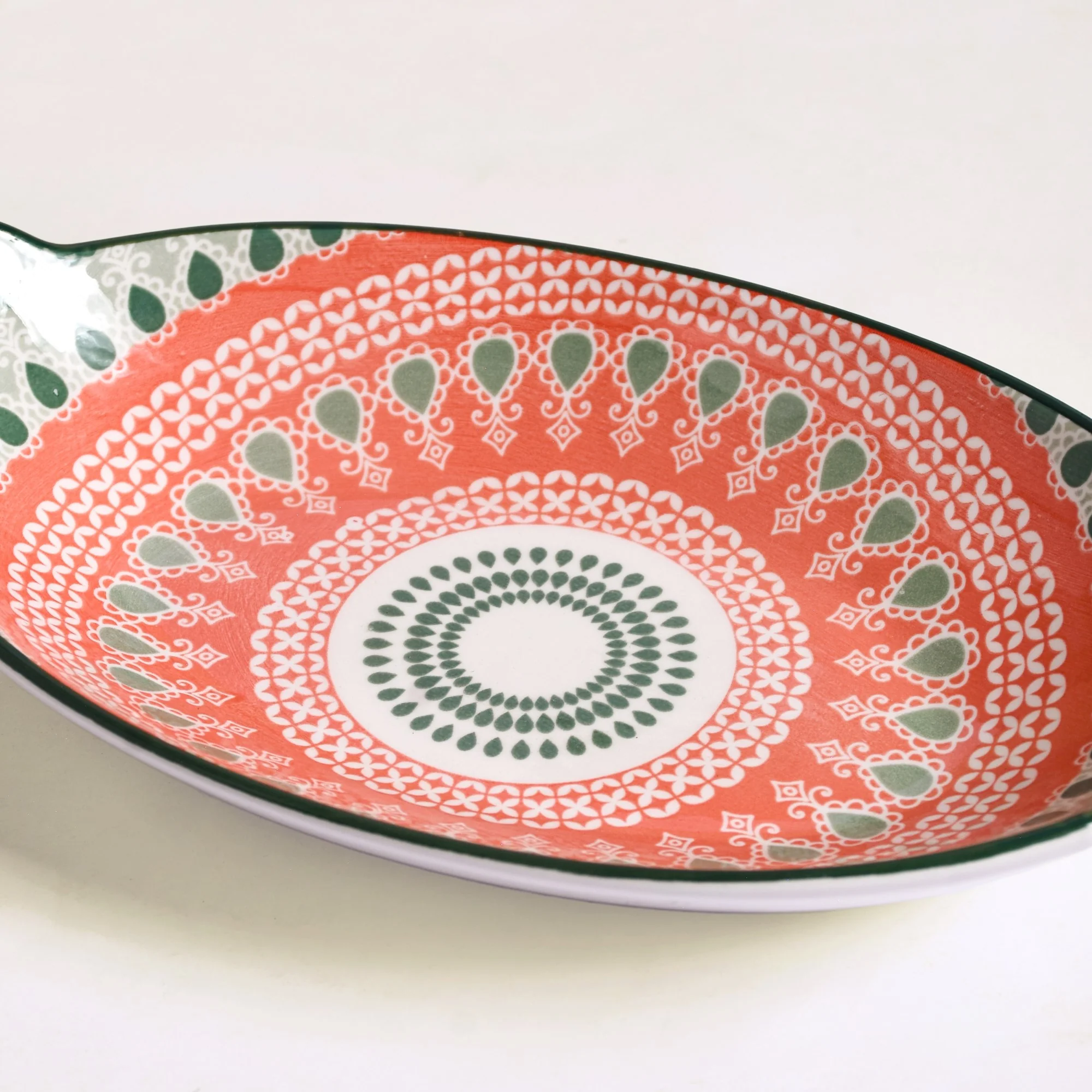 Orange And Green Mandala Snack Platter Set Of 2 - Image 9