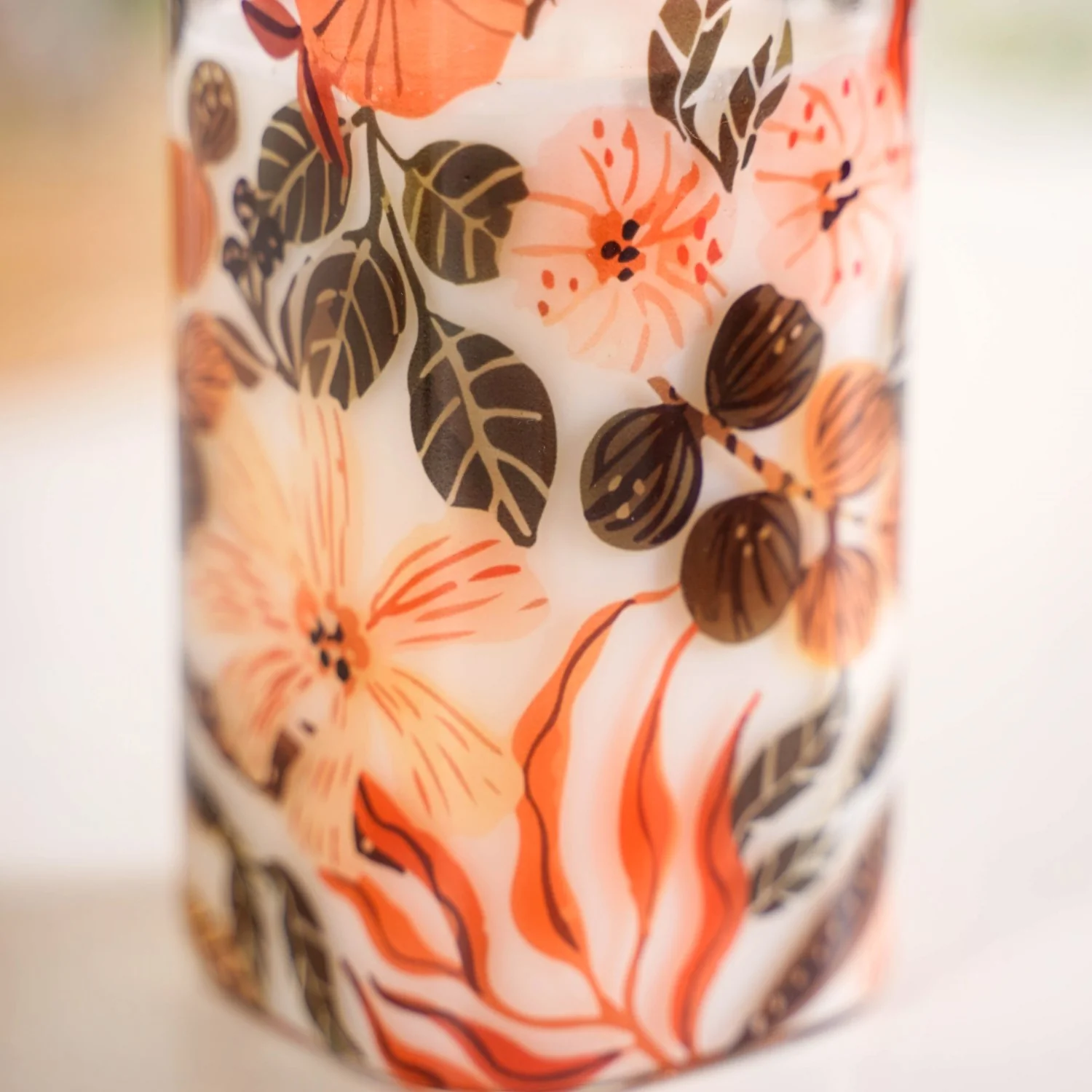 Orange Poppy Print Cocktail Glass Set Of 4 340ml - Image 7