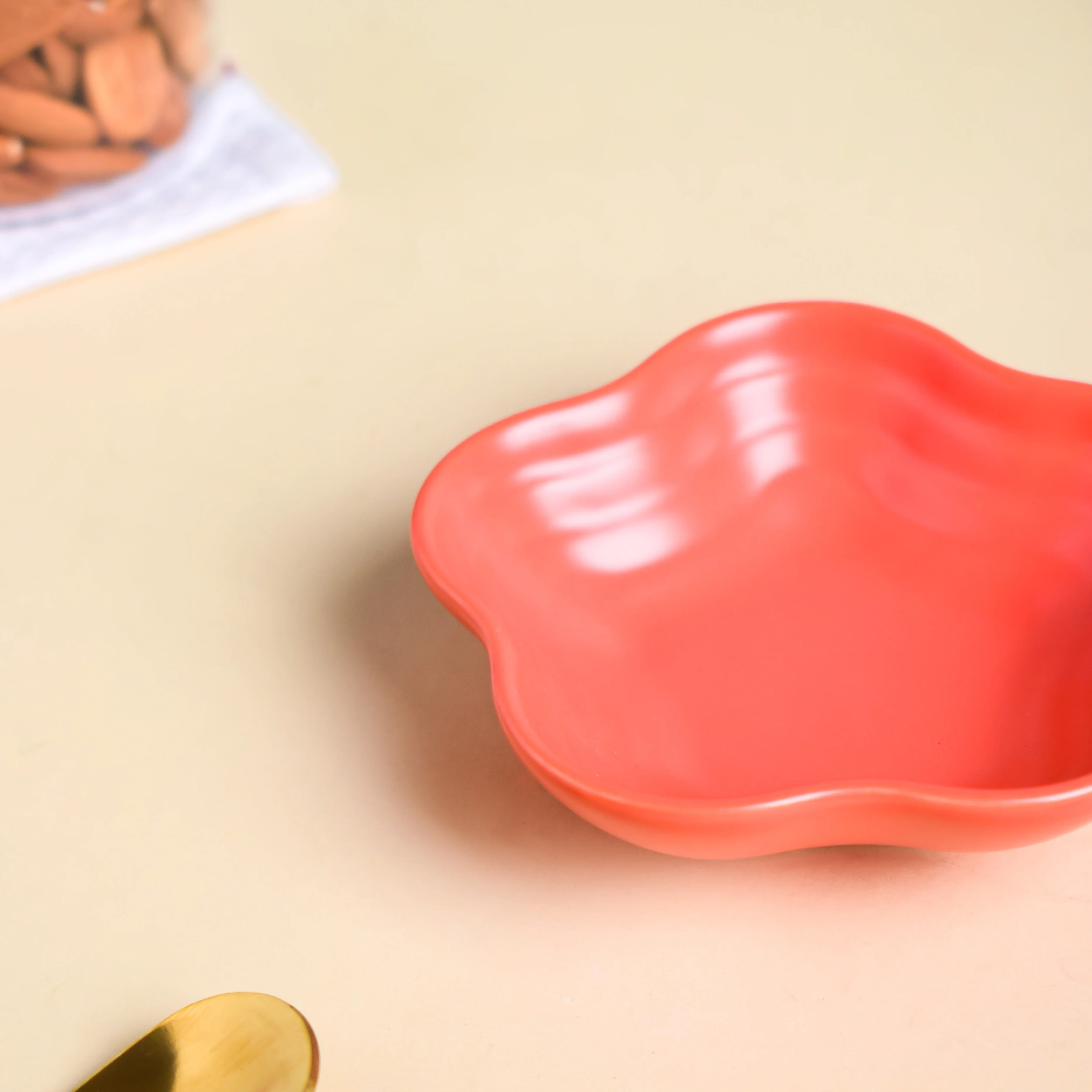 Orange Sherbet Floral Dip Bowl - Image 3