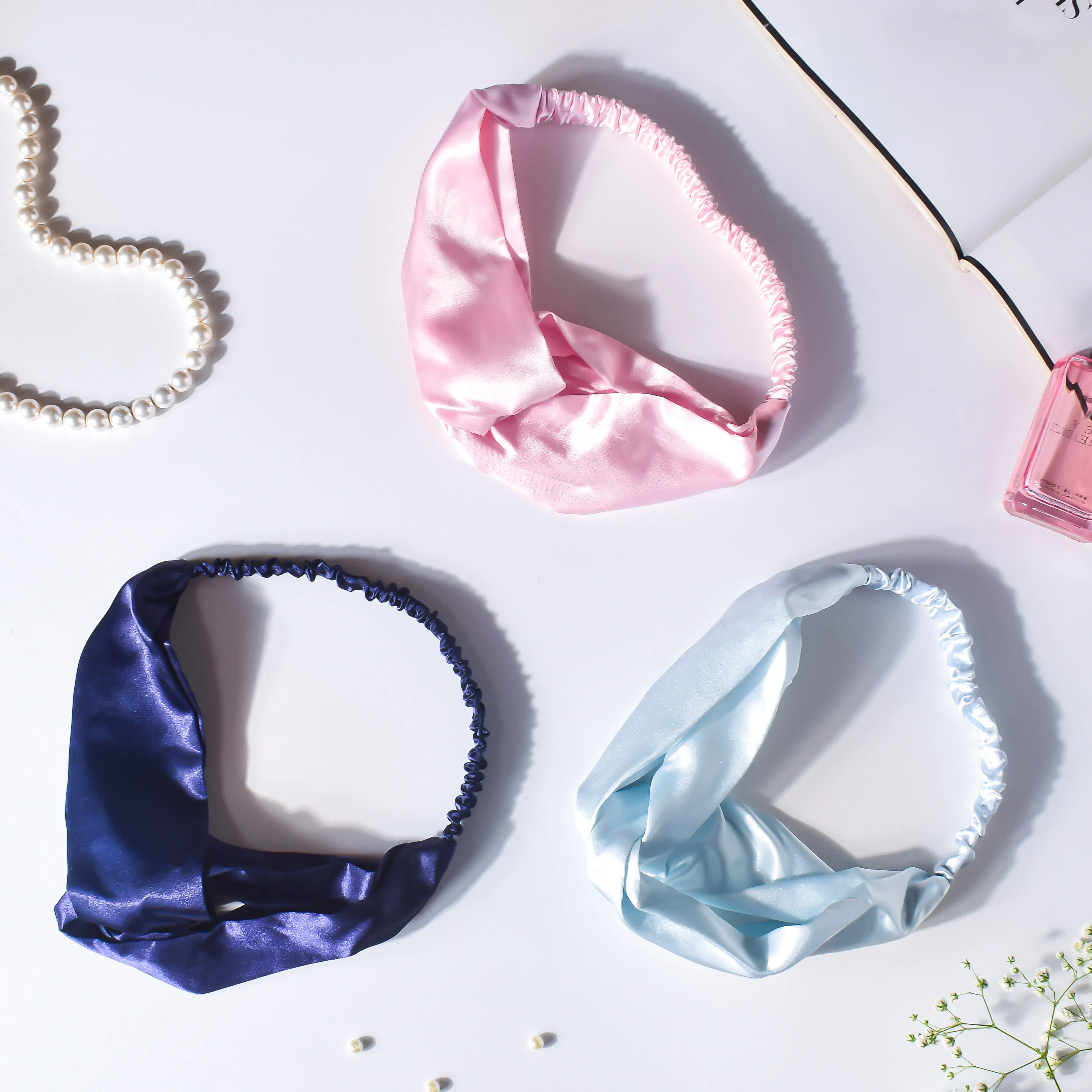 Orchid Blue Satin Hair Band - Image 10