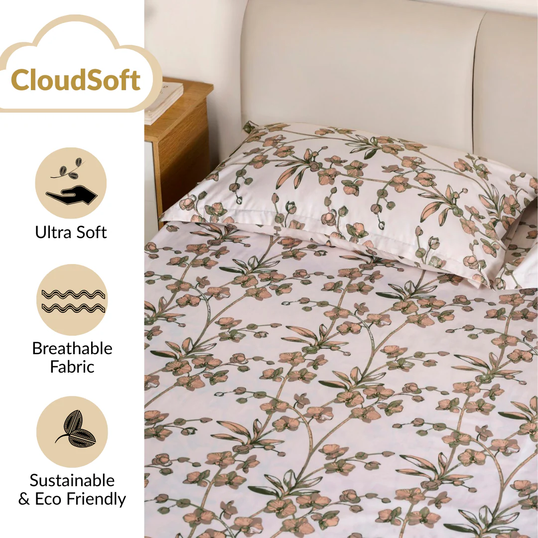 Orchid Grace Queen Size Bedding Set 254x229cm - Image 5
