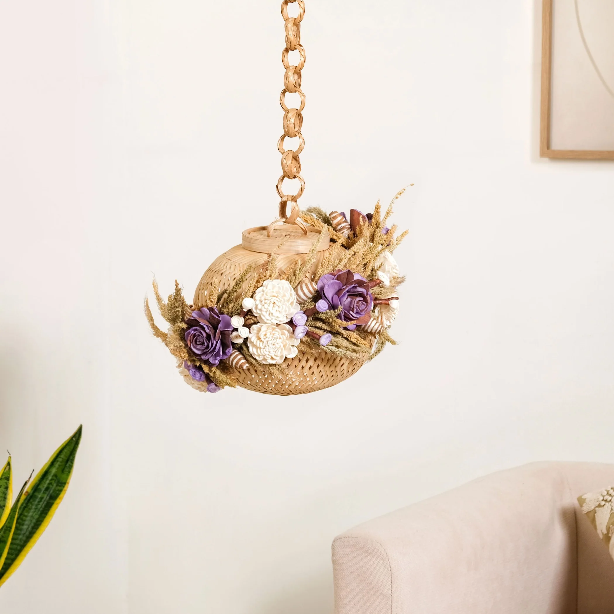 Organic Dried Flowers Lantern Lavender