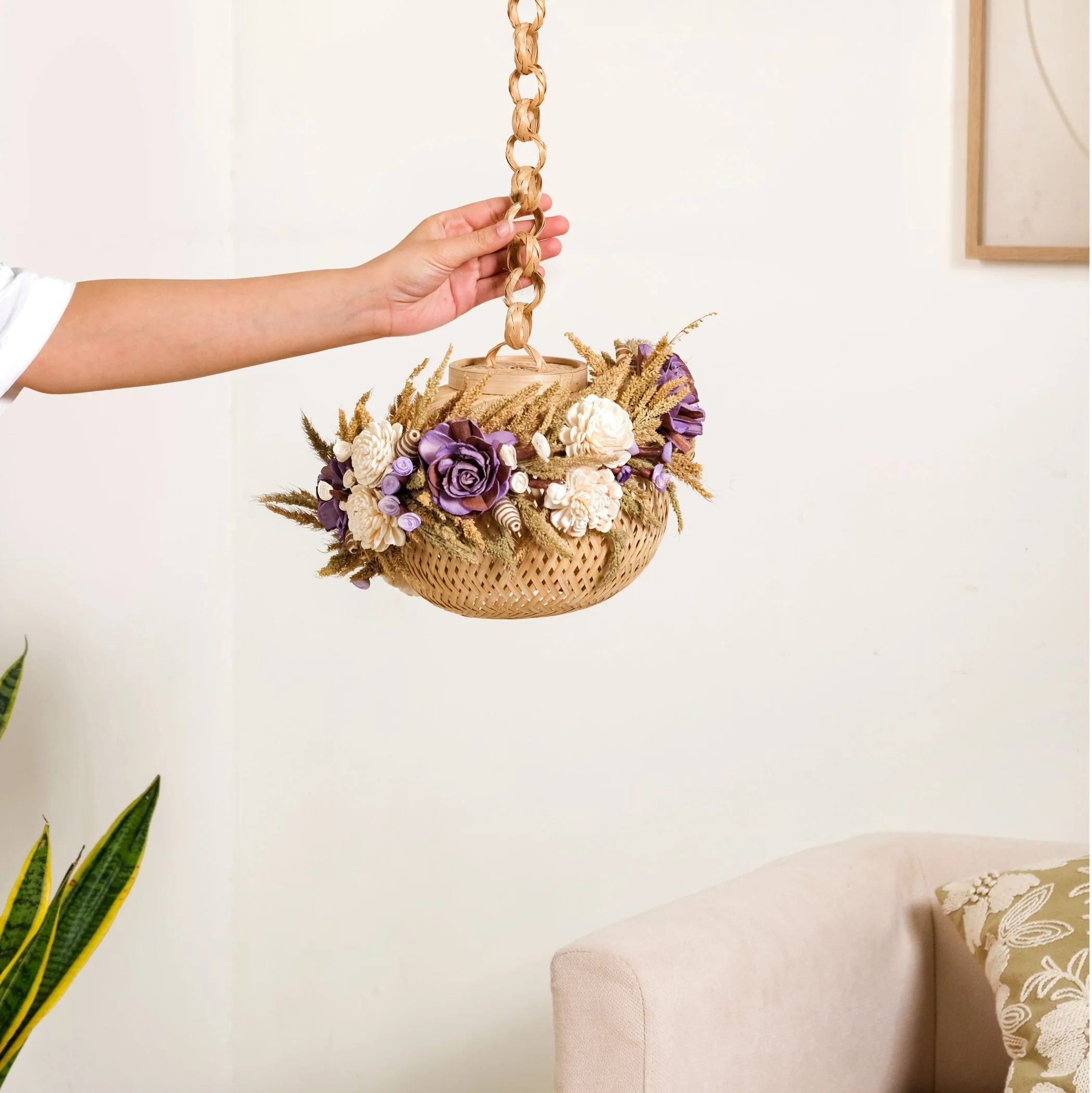 Organic Dried Flowers Lantern Lavender - Image 3