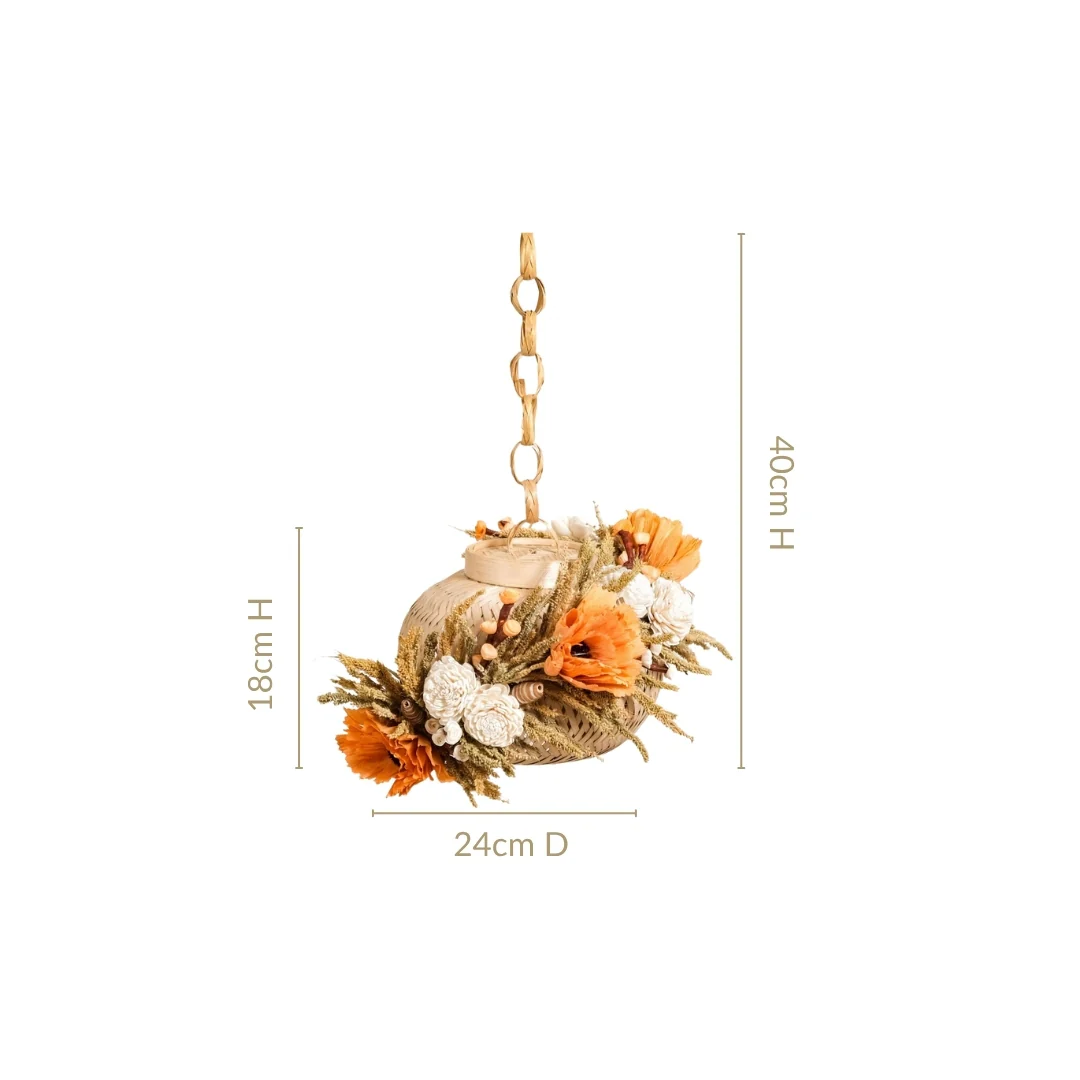 Organic Floral Lantern Orange - Image 4