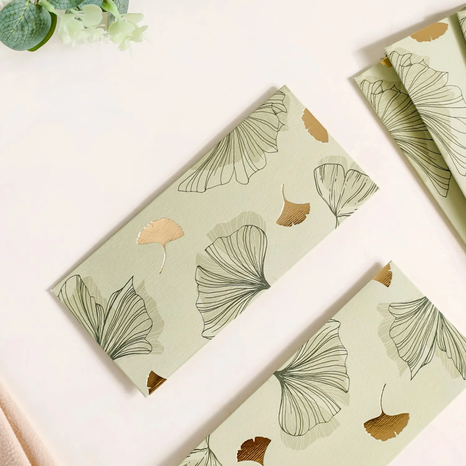 Oriental Glam Designer Set Of 12 Money Envelope Sage Green - Image 6