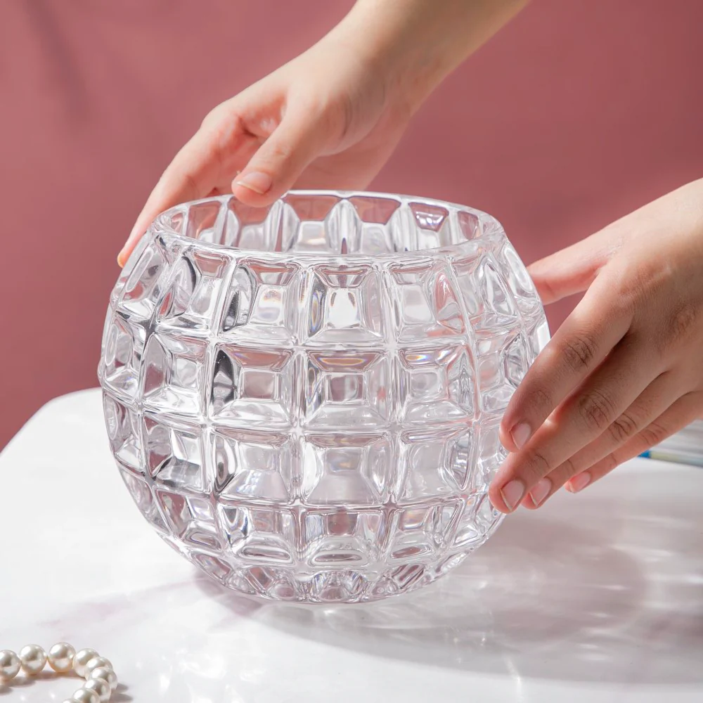 Ornate Crystal Glass Flower Vase Large - Image 2