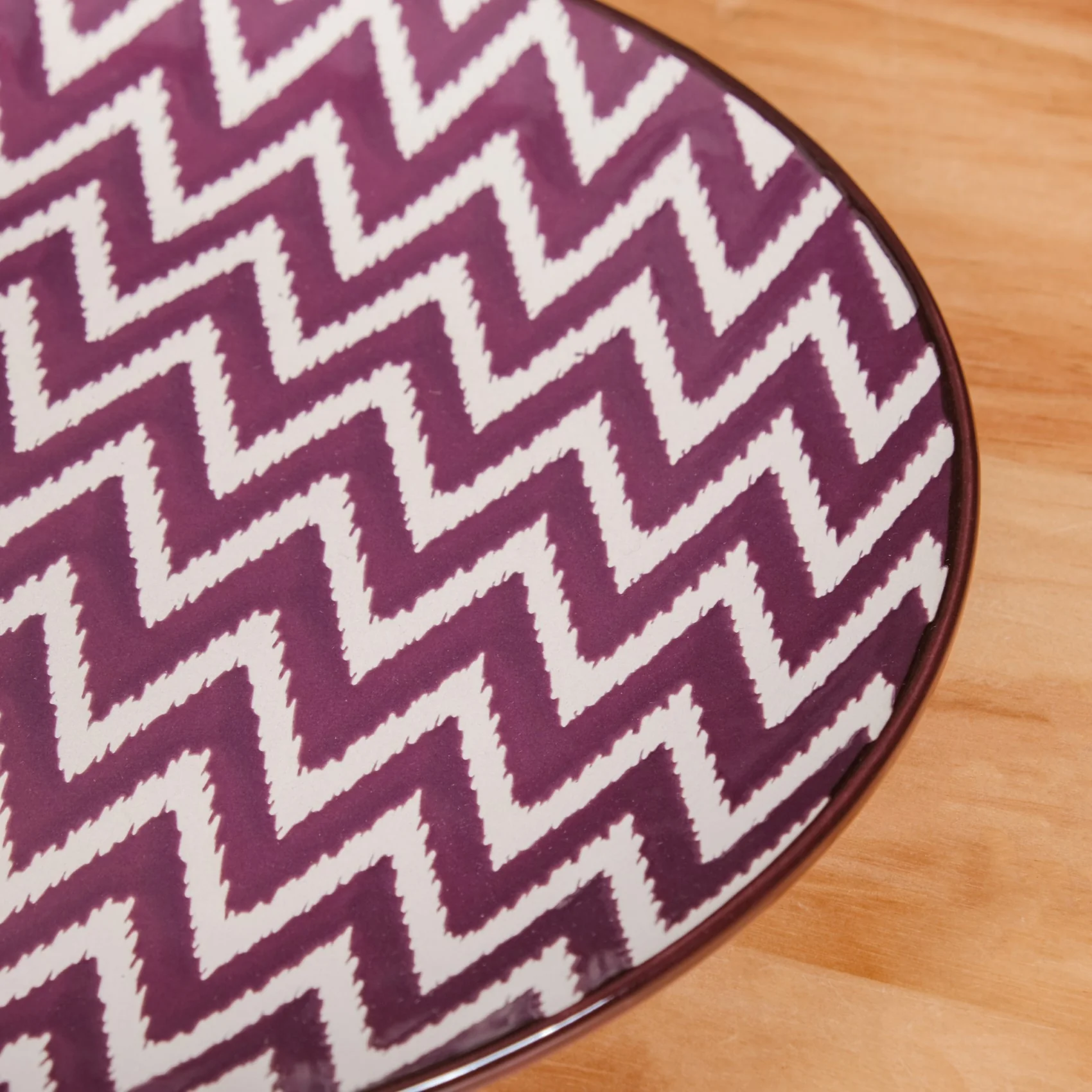 Oscilla Ceramic Dinner Plate Set of 4 Purple 11 Inch - Image 7