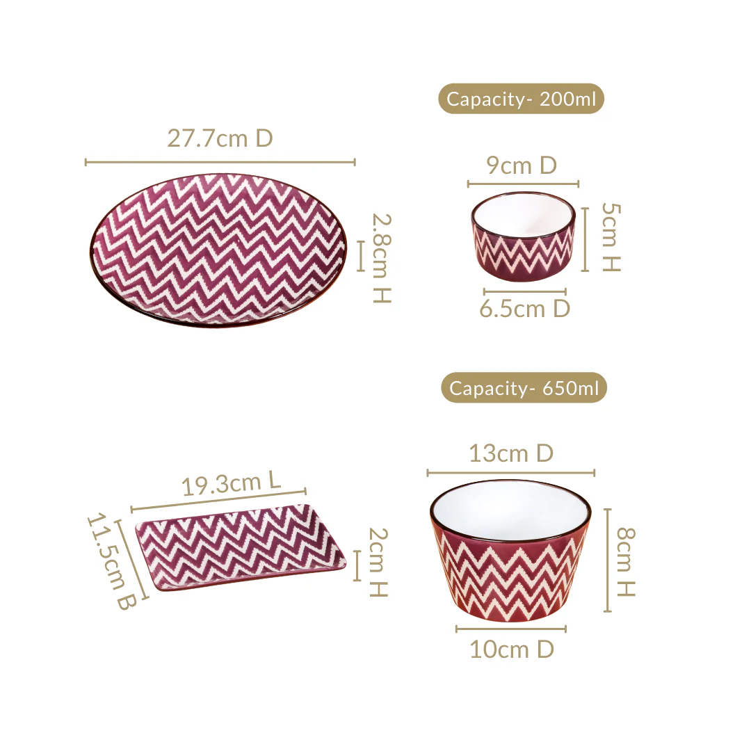 Oscilla Purple 16 Piece Premium Dinner Set For 4 - Image 5