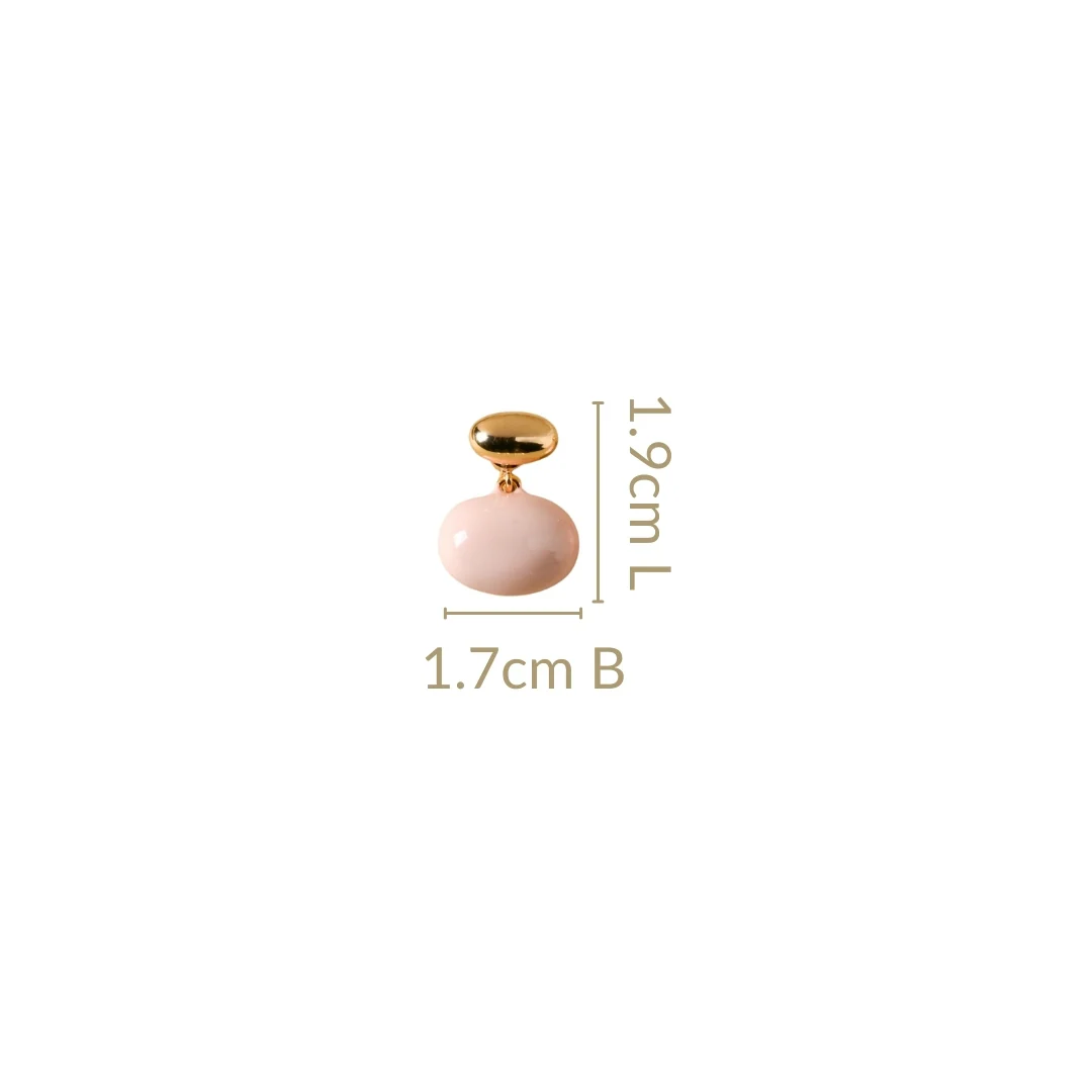 Oval Front Back Drop Earrings Pink - Image 3