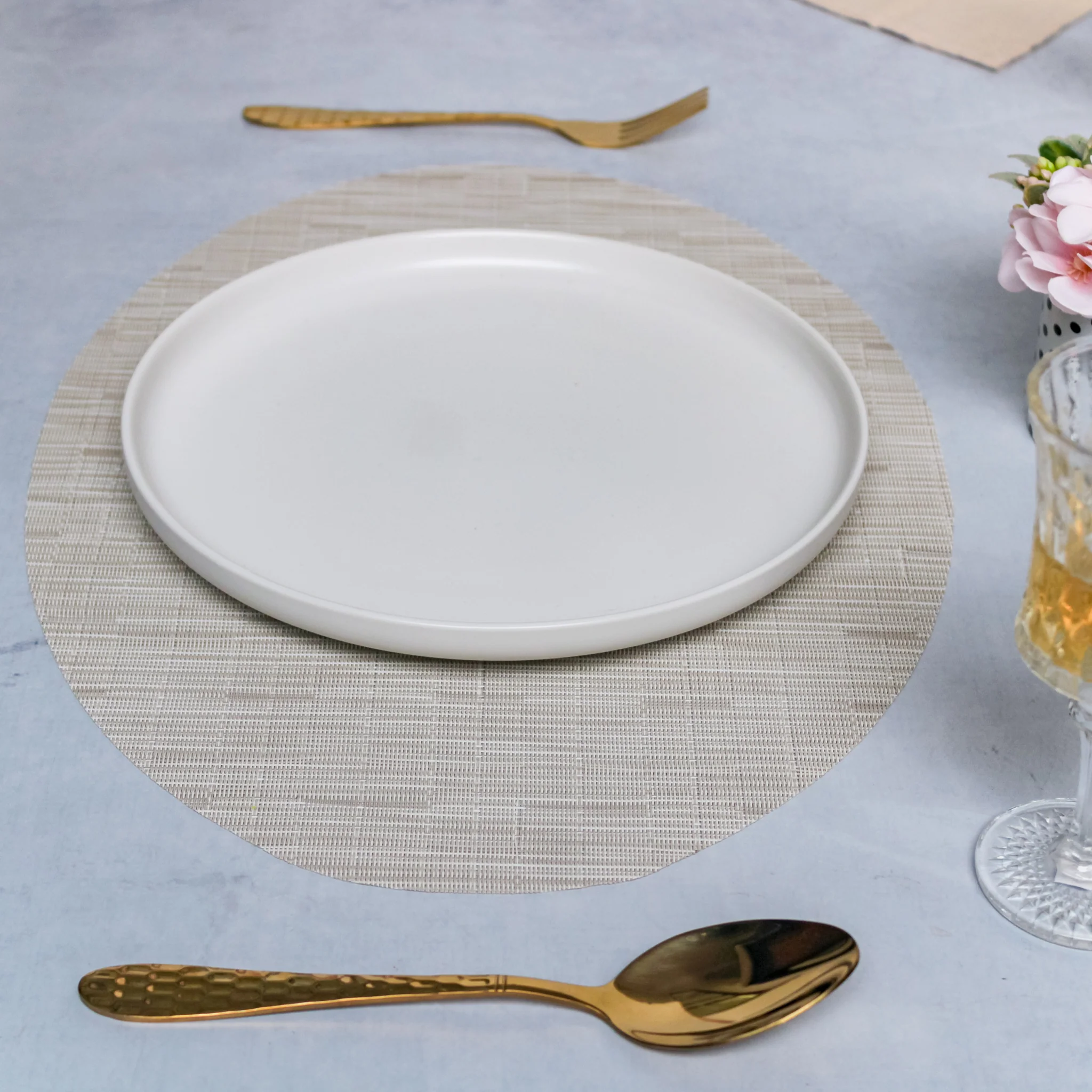 Oval Table Mat Beige Set of 2 - Image 5