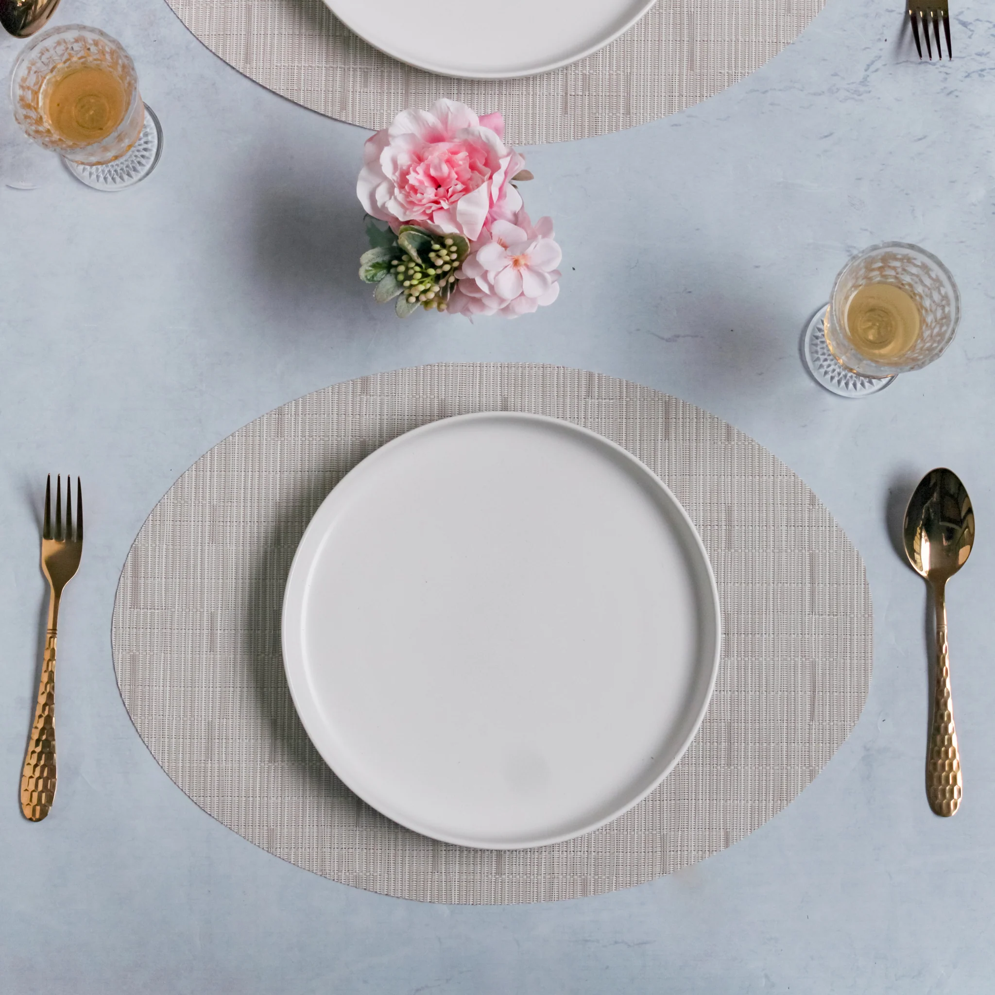 Oval Table Mat Beige Set of 2 - Image 7