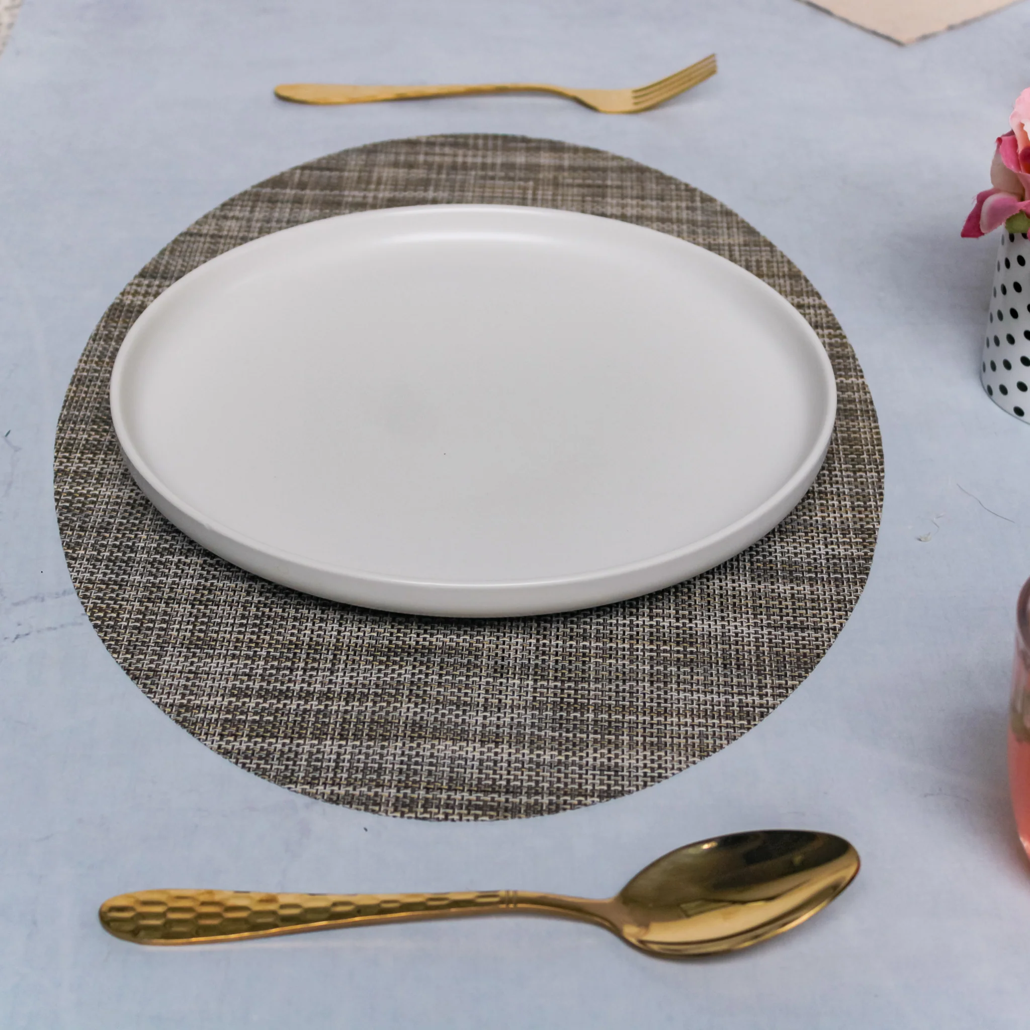 Oval Table Mat Brown Set of 2 - Image 6