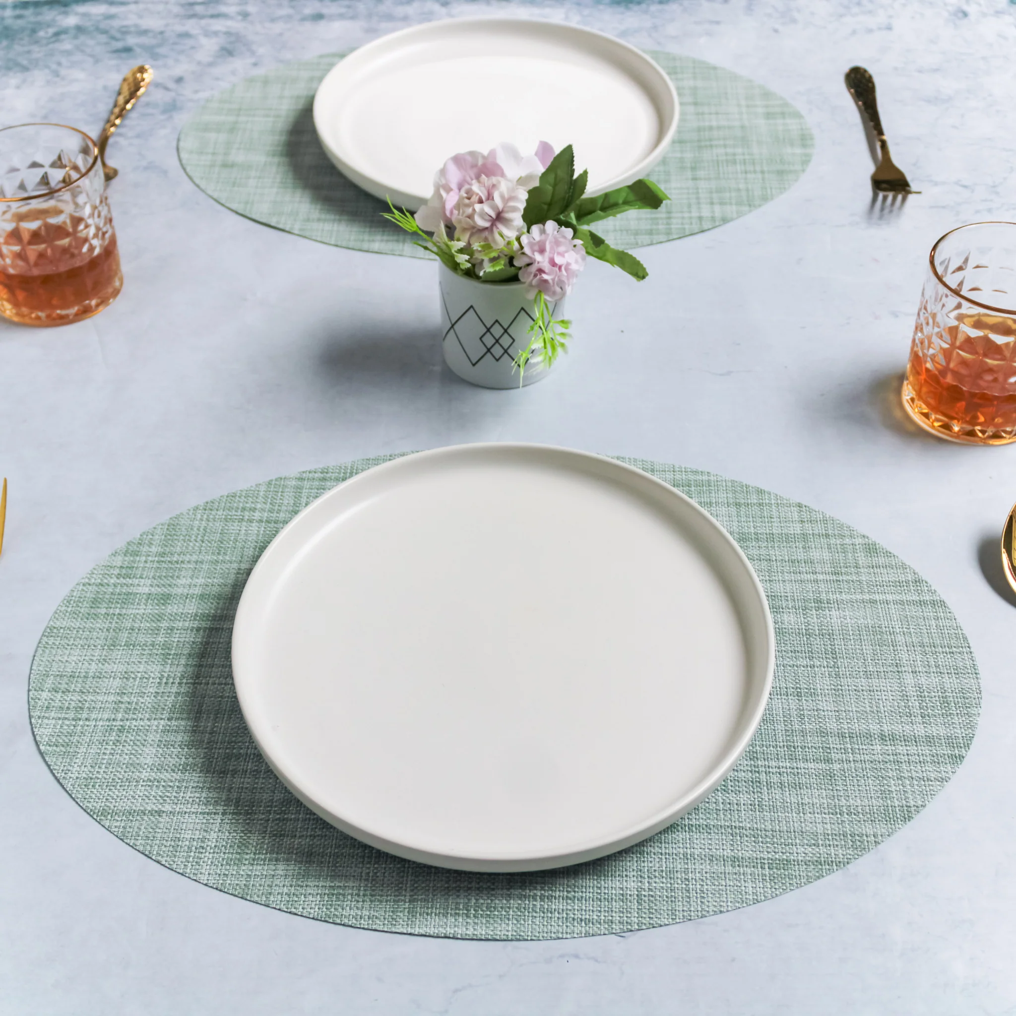 Oval Table Mat Mint Set of 2 - Image 5