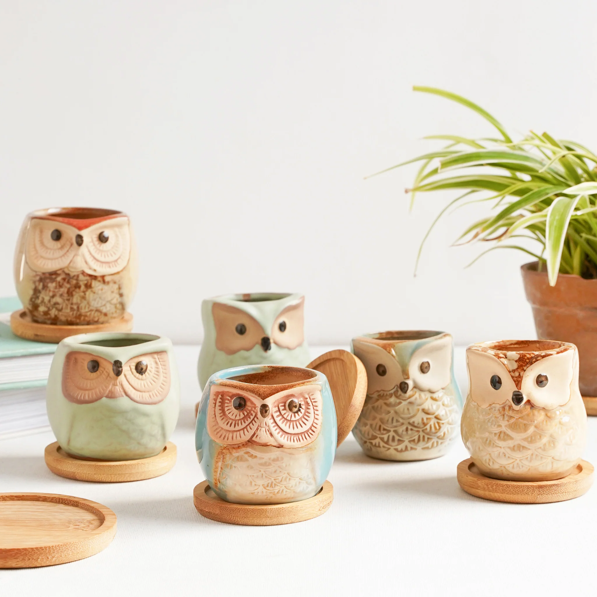 Owl Planters Set of 6 - Image 6