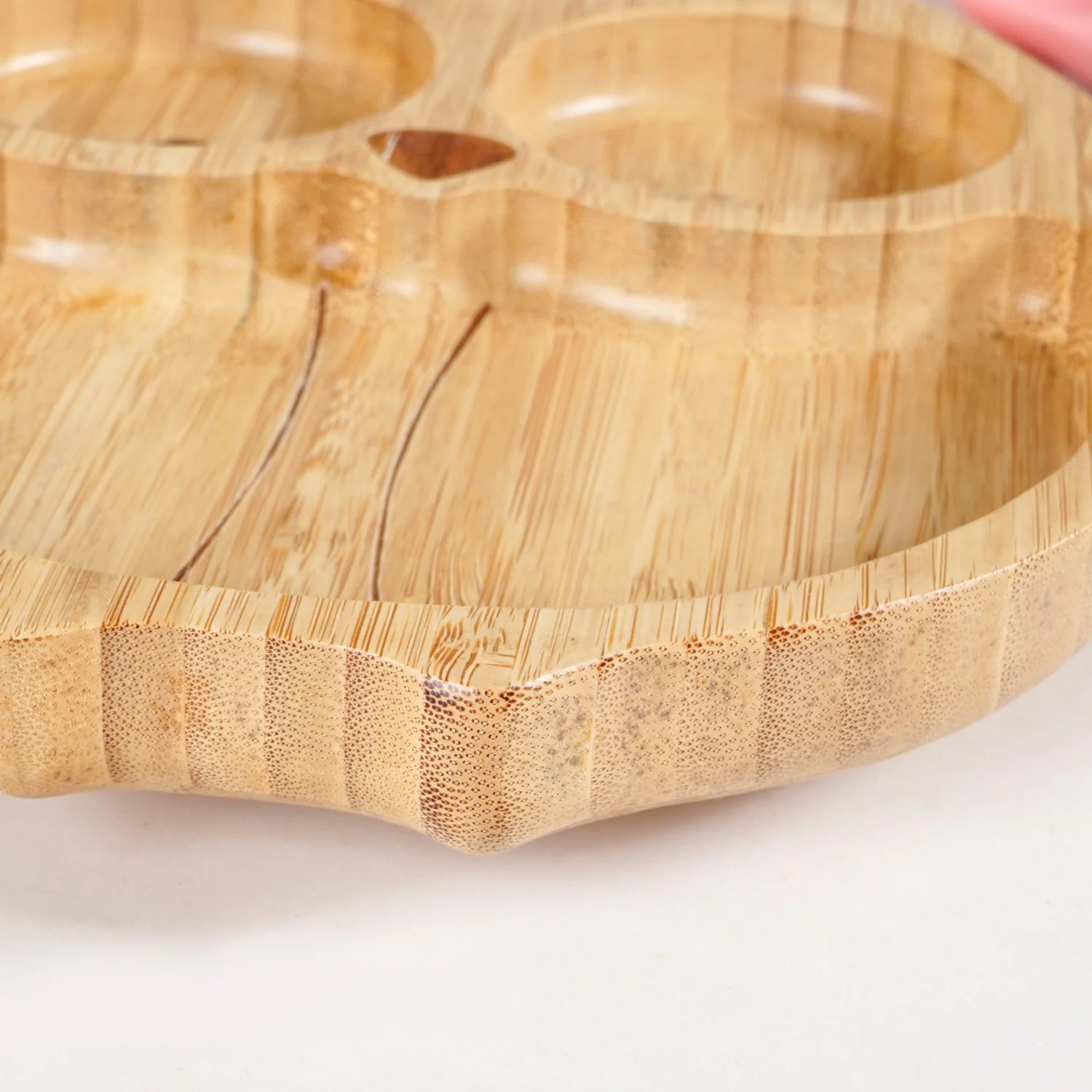 Owl Suction Base All Natural Bamboo Divided Plate Silicon Spoon Set - Image 6