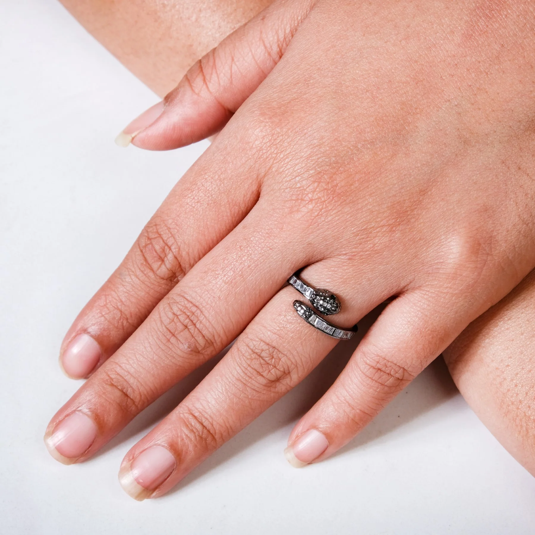 Oxidised Silver Serpent Ring - Image 2