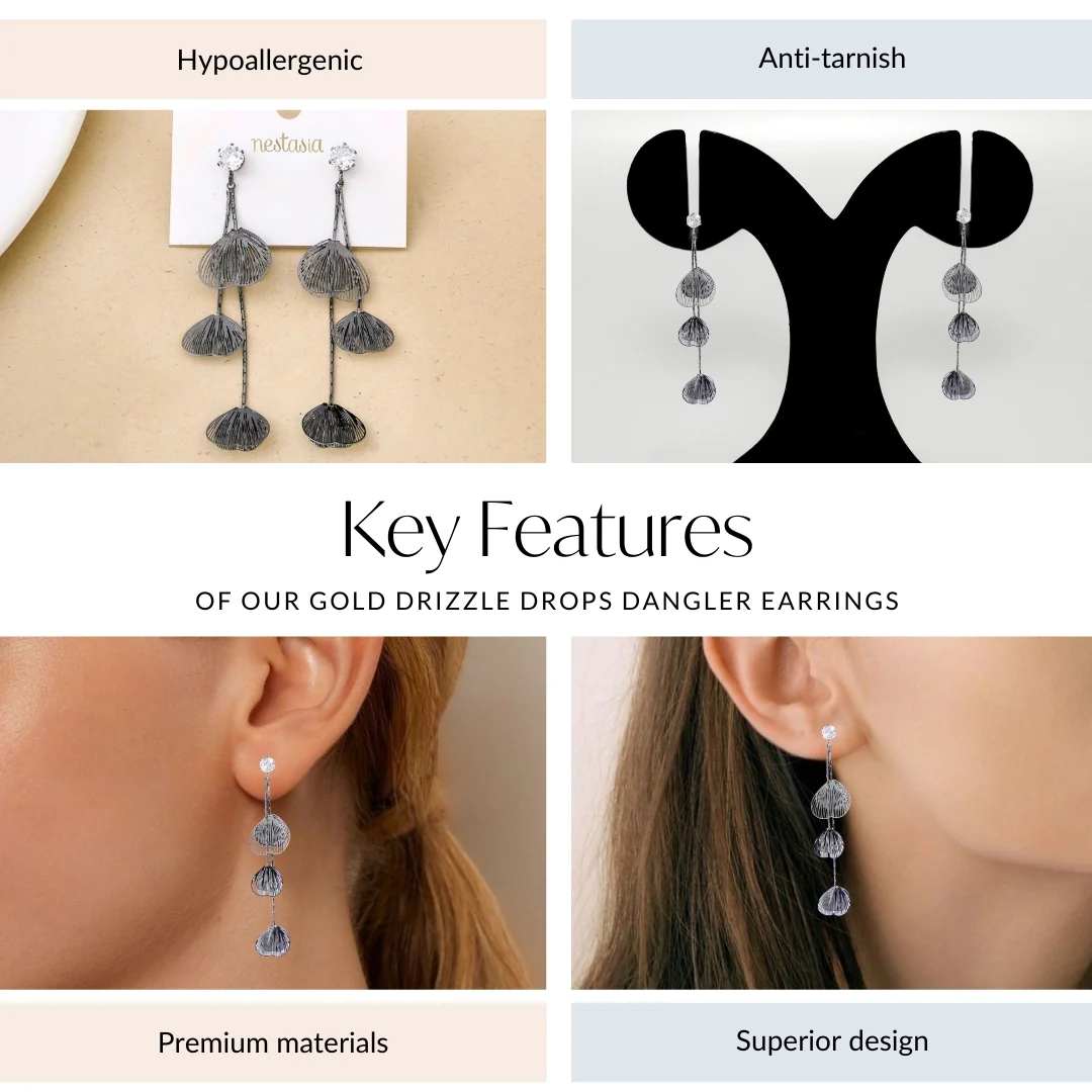 Oxidised Silver Tassel Earrings - Image 4