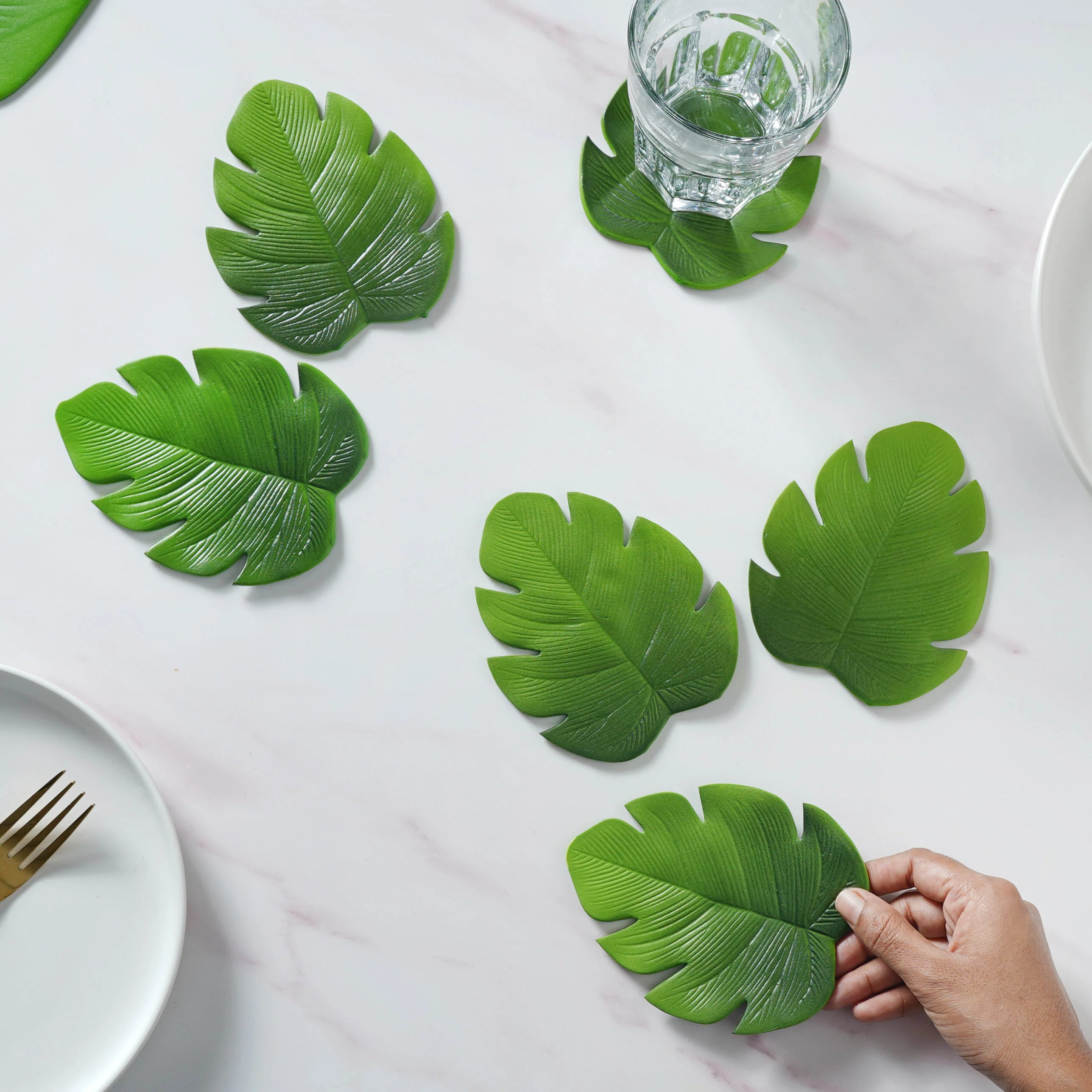 Palm Leaf Coaster Set of 6 - Image 8