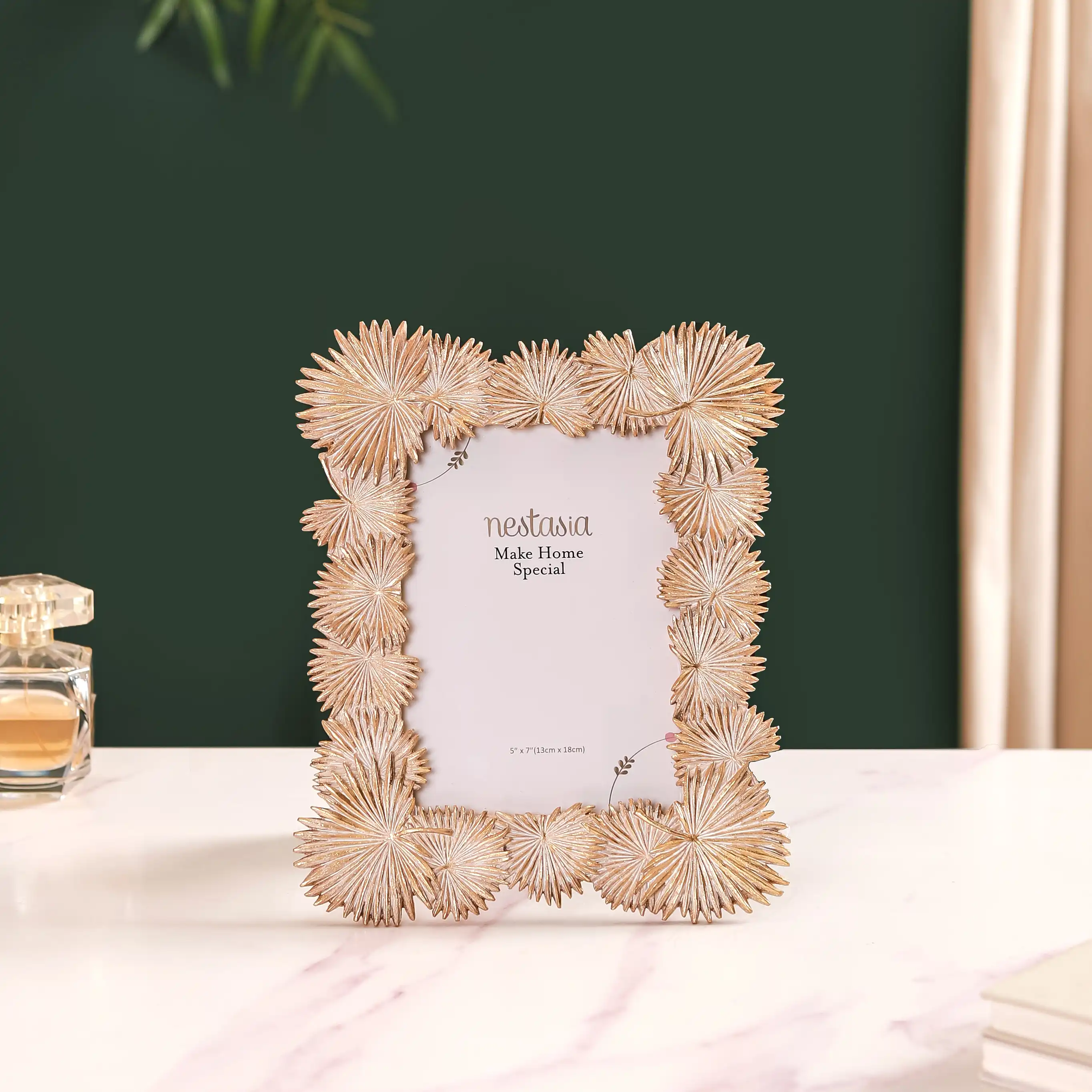 Palm Leaves Decorative Frame Gold Large 11"x8.5" - Image 8