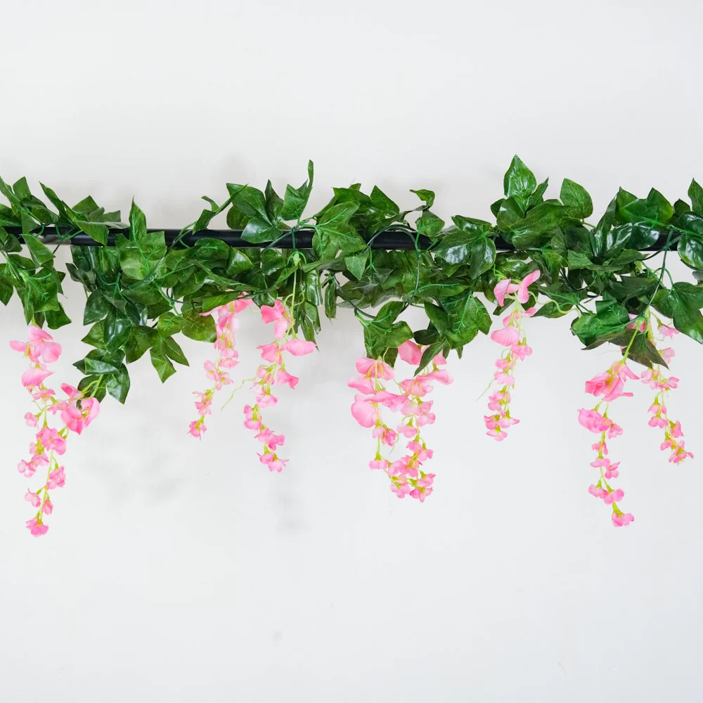 Party Decor Floral Vine Set of 2 Pink - Image 2