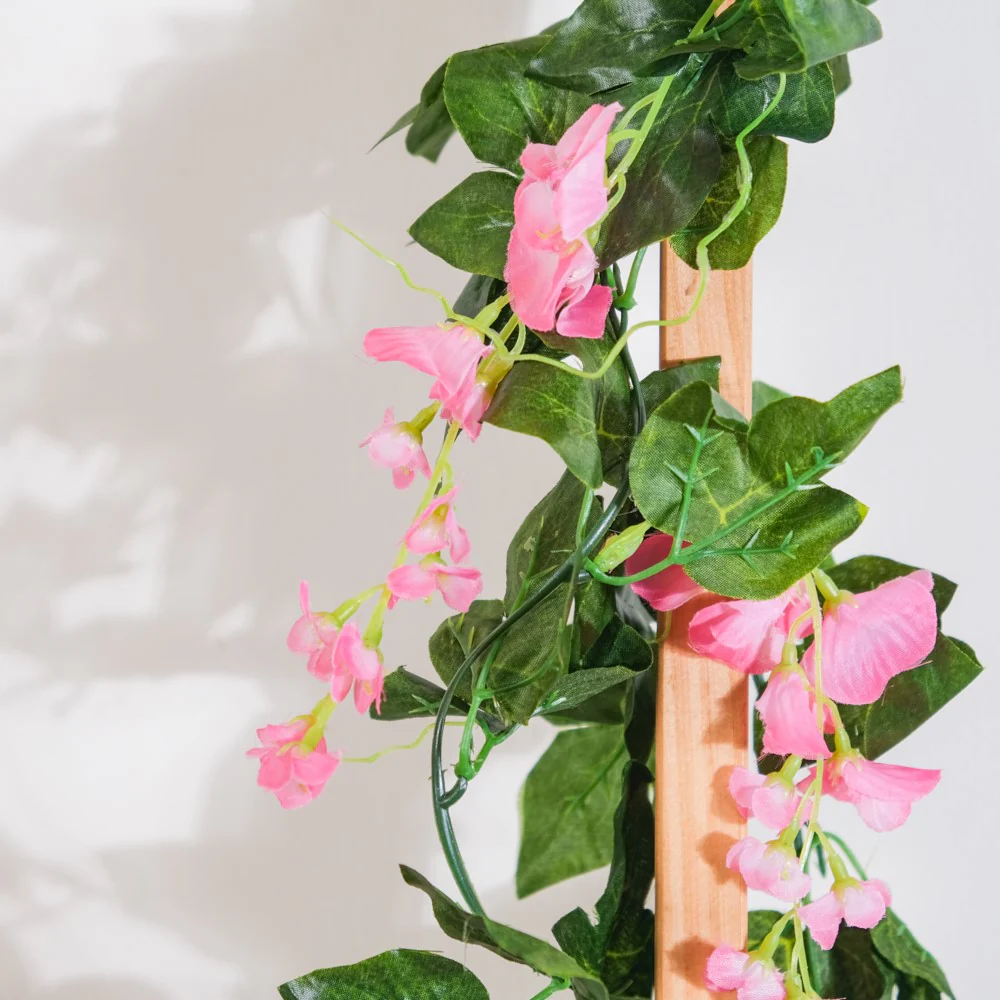 Party Decor Floral Vine Set of 2 Pink - Image 4