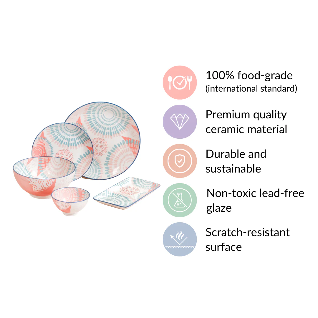 Pastel 22 Piece Dinner Set For 6 - Image 10