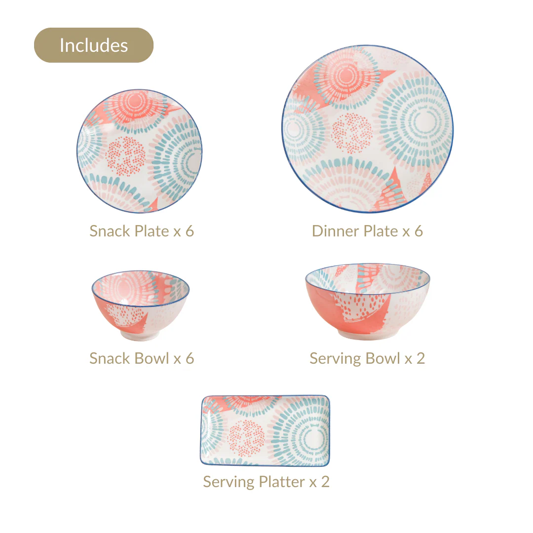 Pastel 22 Piece Dinner Set For 6 - Image 4