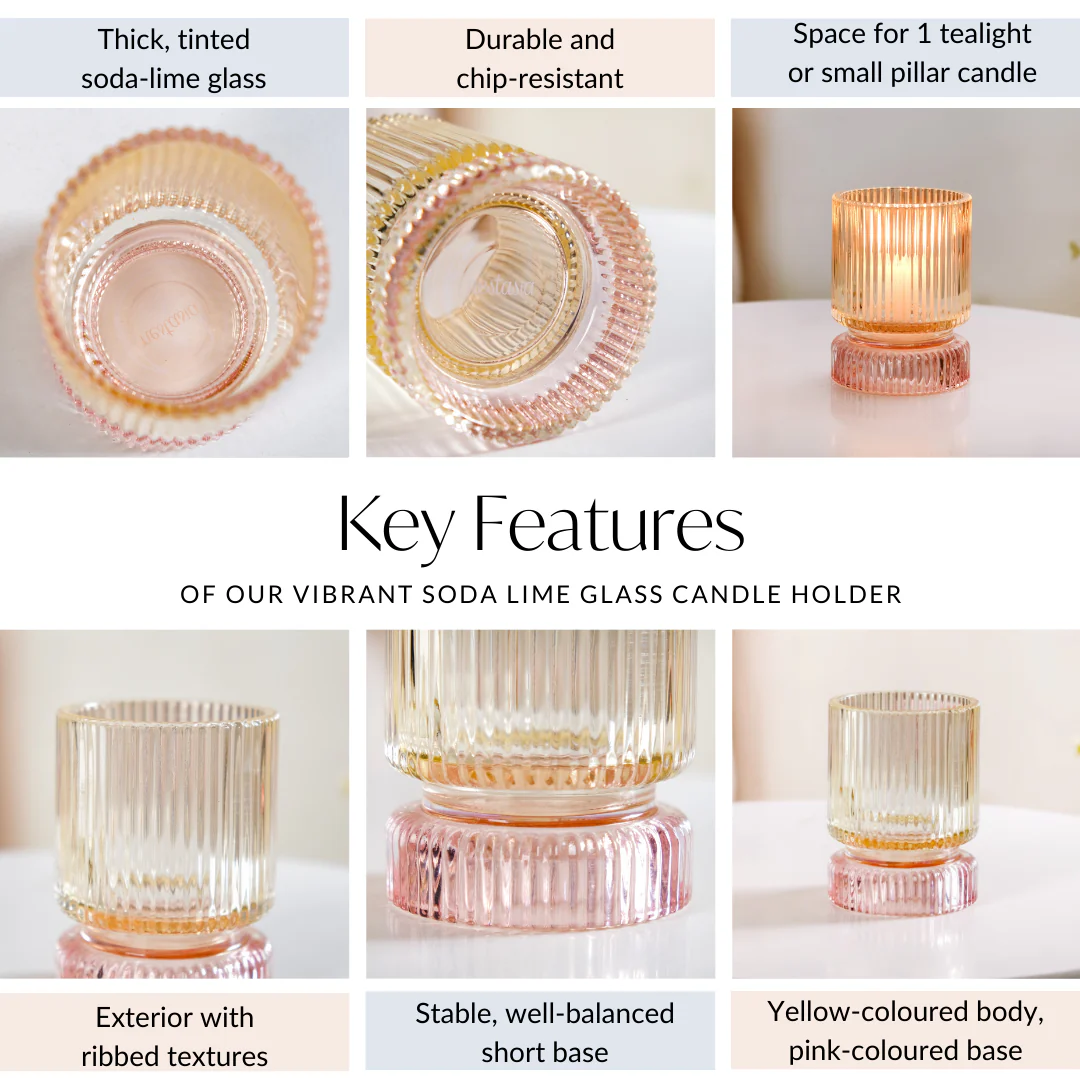 Pastel Glass Votive Candle Holder - Image 5
