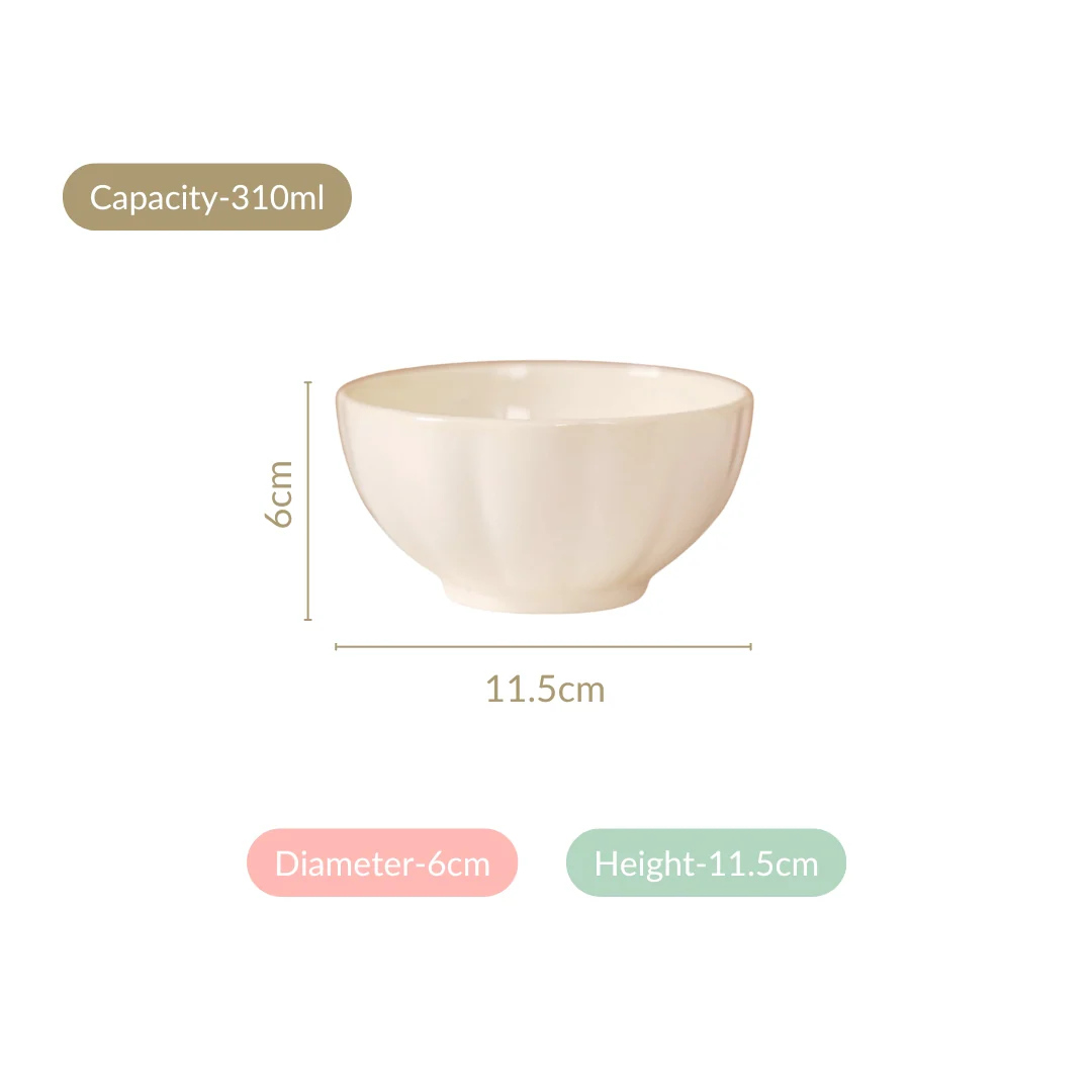Pastel Gloss Finish Ceramic Bowl Set Of 4 310ml - Image 4