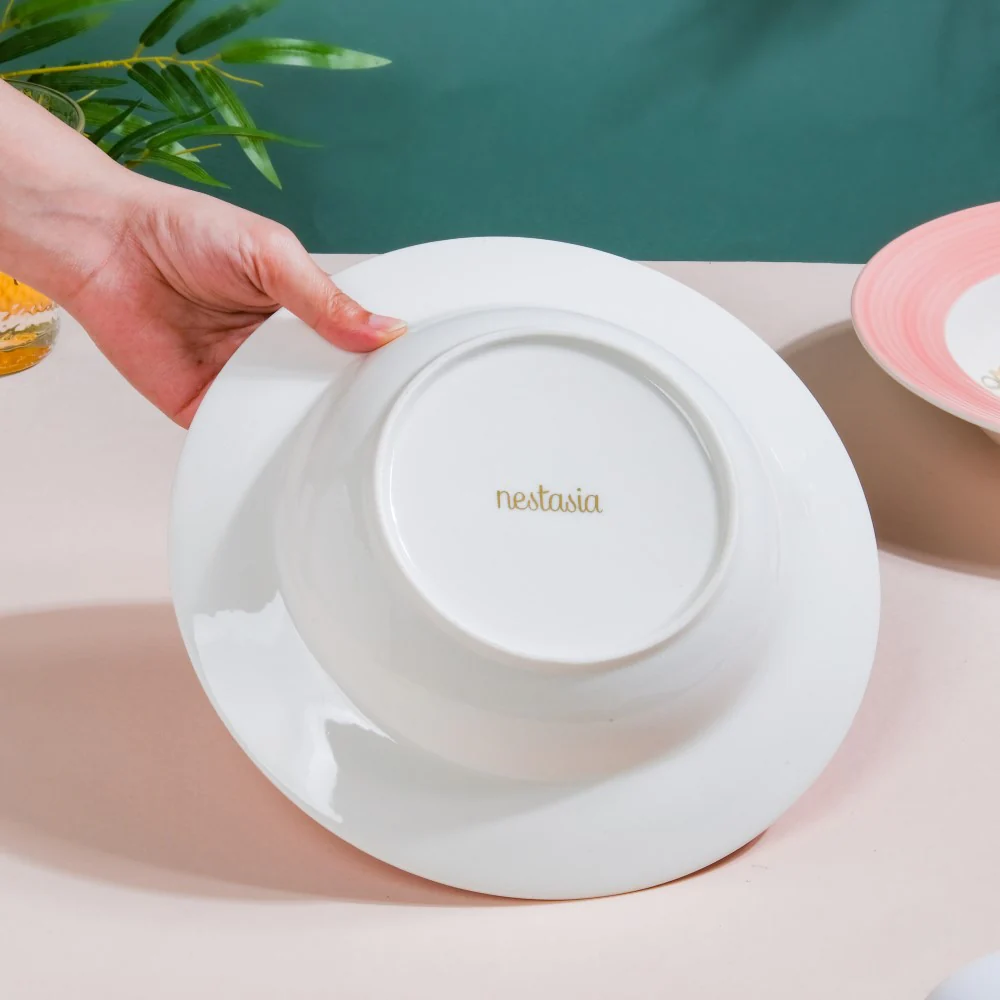 Pastel Pink Pasta Plate 500 ml Set Of 2 - Image 4