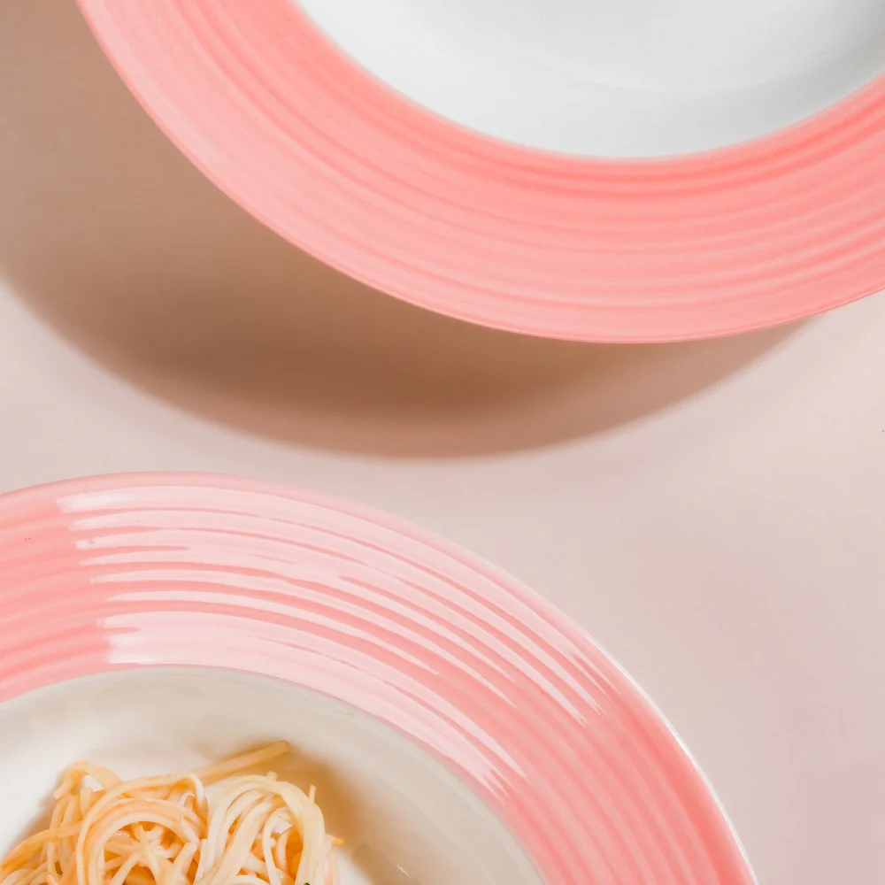 Pastel Pink Pasta Plate 500 ml Set Of 2 - Image 8