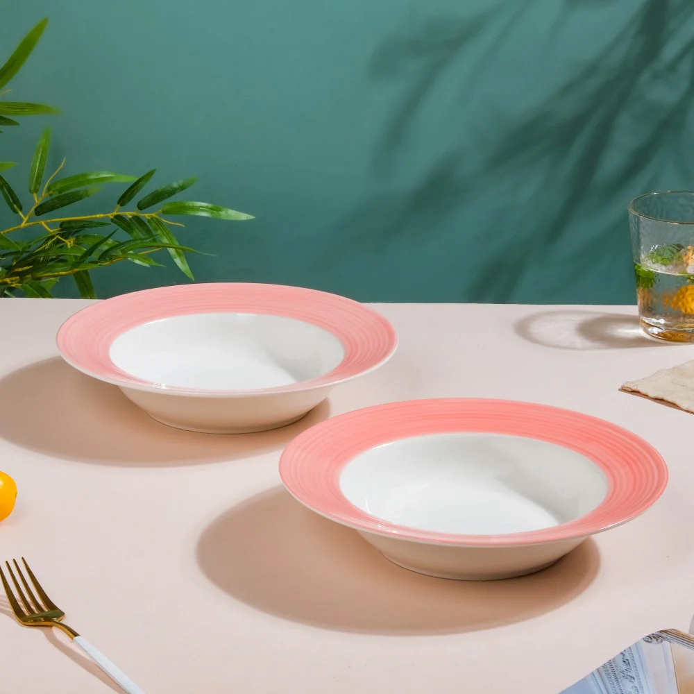 Pastel Pink Pasta Plate 500 ml Set Of 2 - Image 9