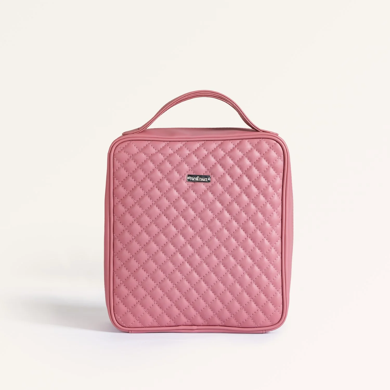 Pastel Pink Quilted Travel Organiser Kit Set Of 4 - Image 2