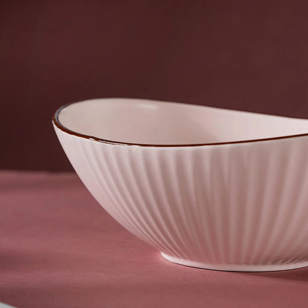Pastel Ribbed Boat Serving Bowl - Image 10