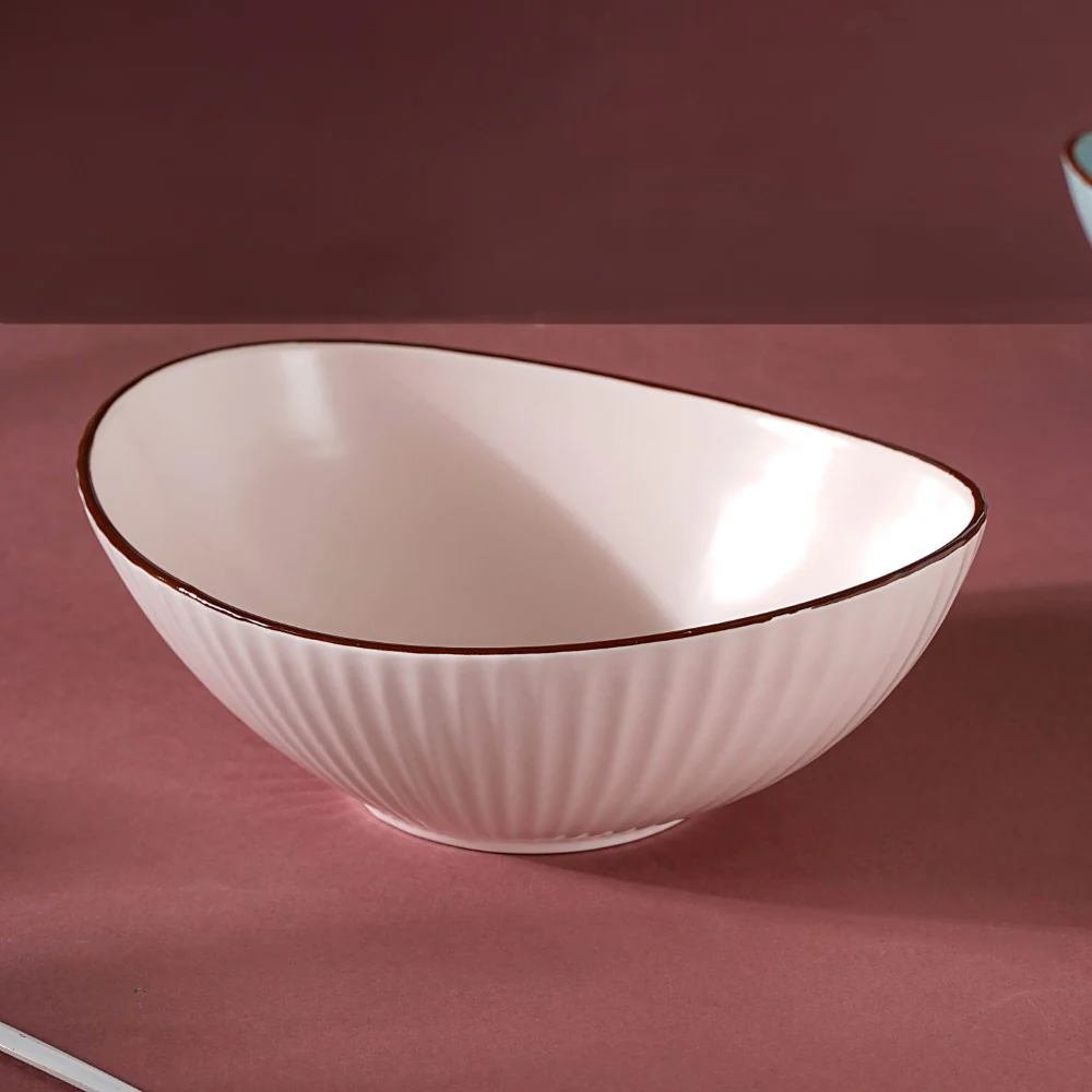 Pastel Ribbed Boat Serving Bowl - Image 2