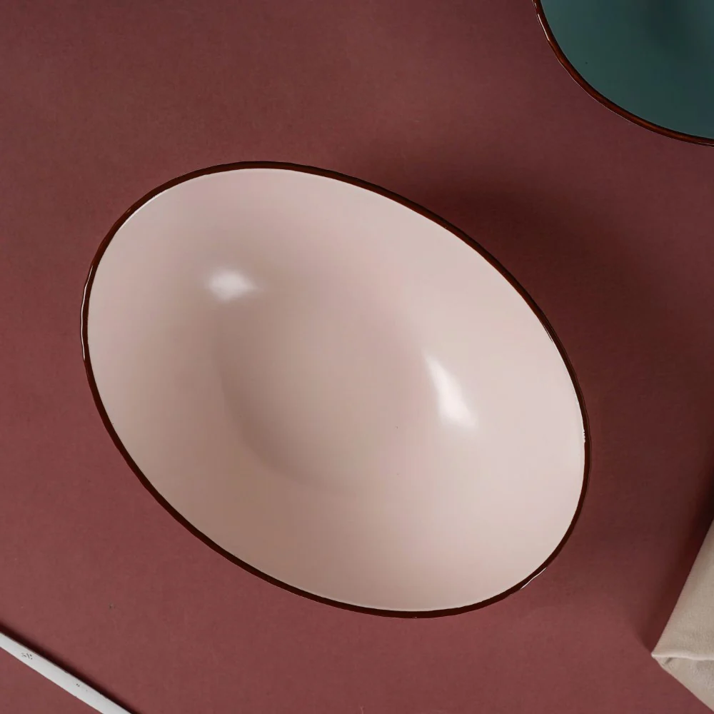 Pastel Ribbed Boat Serving Bowl - Image 8