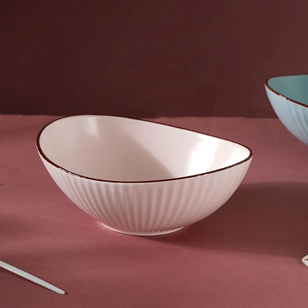 Pastel Ribbed Boat Serving Bowl - Image 9
