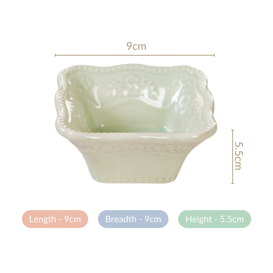 Pastel Vintage Square Dip Bowl Set Of 6 Green 60ml - Image 5