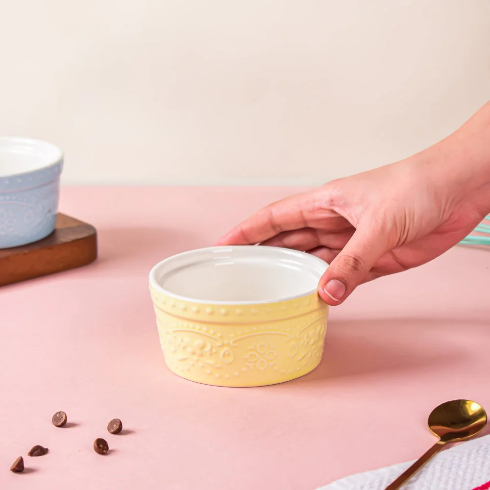 Pastel Yellow Sonder Textured Pudding Bowl - Image 4
